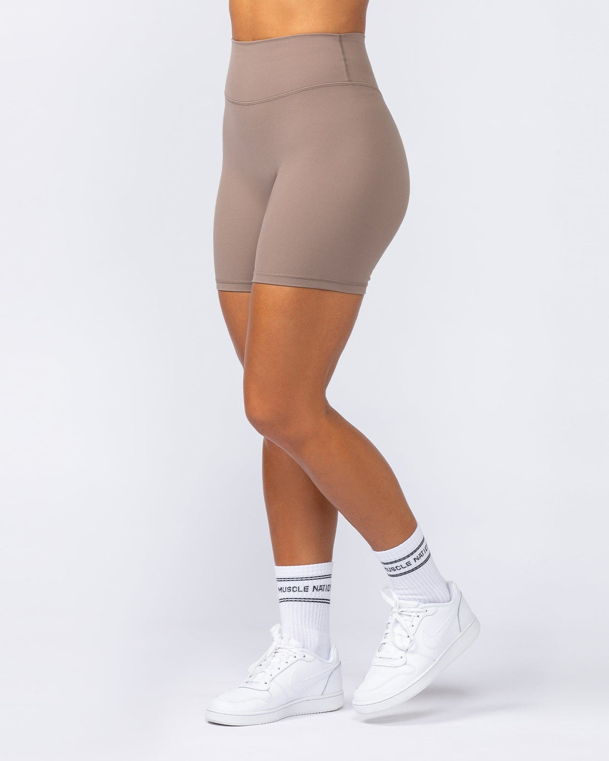 Muscle Nation Liberty High Rise Bike Shorts - Mushroom