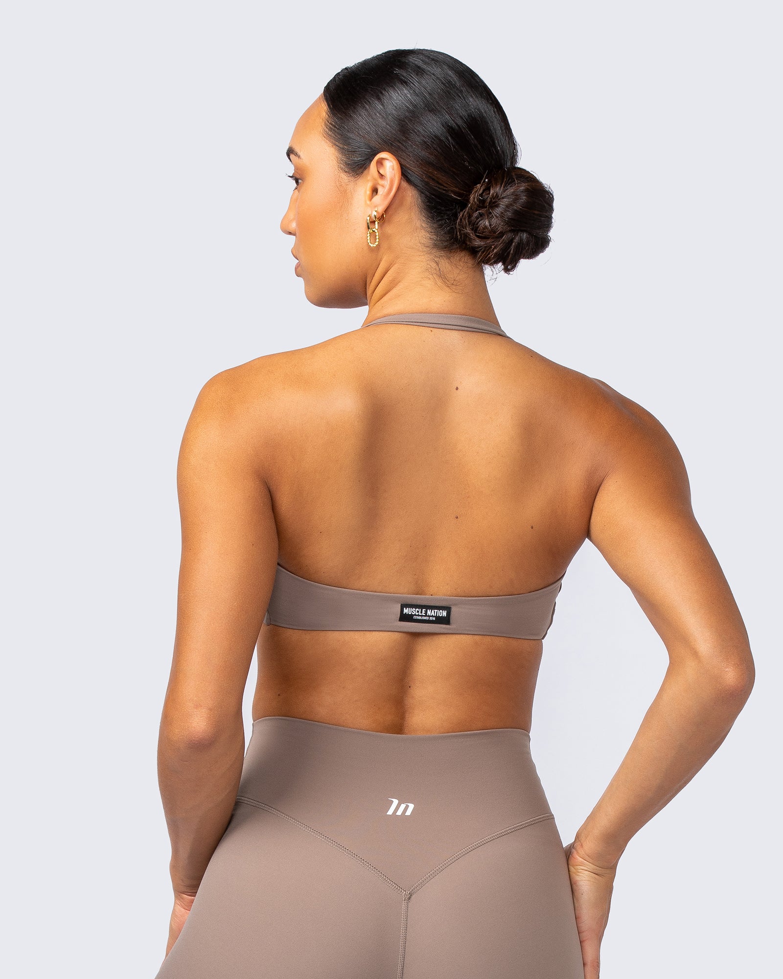 Hype Halter Bralette - Mushroom-Bralettes-XS-052415MUSHRM-XS-MNAPPRL31290-4-Muscle Nation