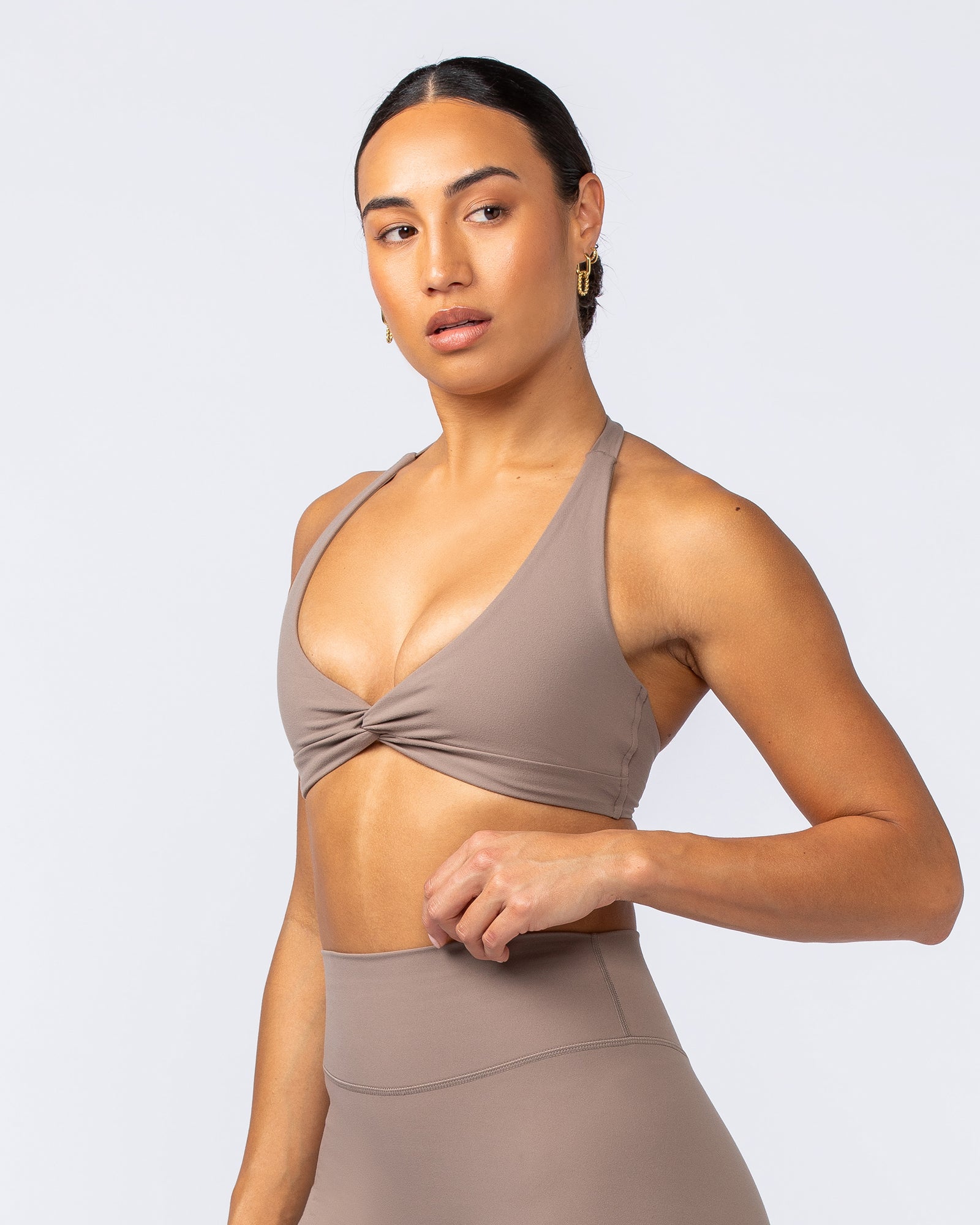 Hype Halter Bralette - Mushroom-Bralettes-XS-052415MUSHRM-XS-MNAPPRL31290-2-Muscle Nation
