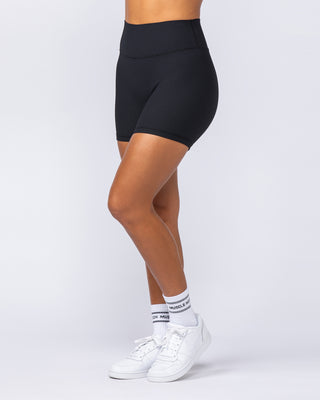 Zero Rise Rib Midway Shorts - Black (Silicone Logo)-Shorts-XXS-112490BLK-XXS-MNAPPRL33937-2-Muscle Nation