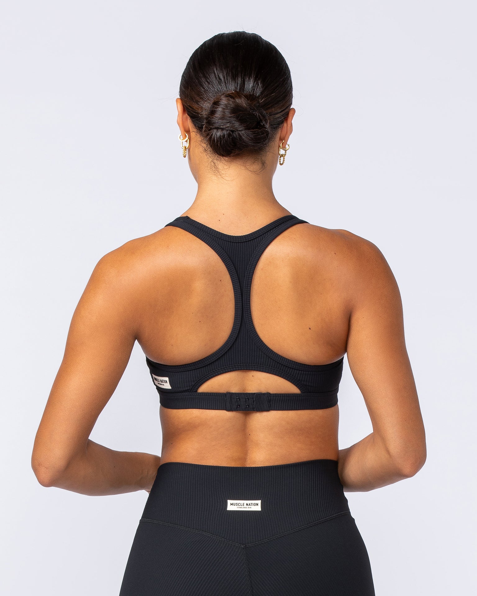 Drew Rib Bra - Black-Sports Bras-XXS-112499BLK-XXS-MNAPPRL34018-4-Muscle Nation