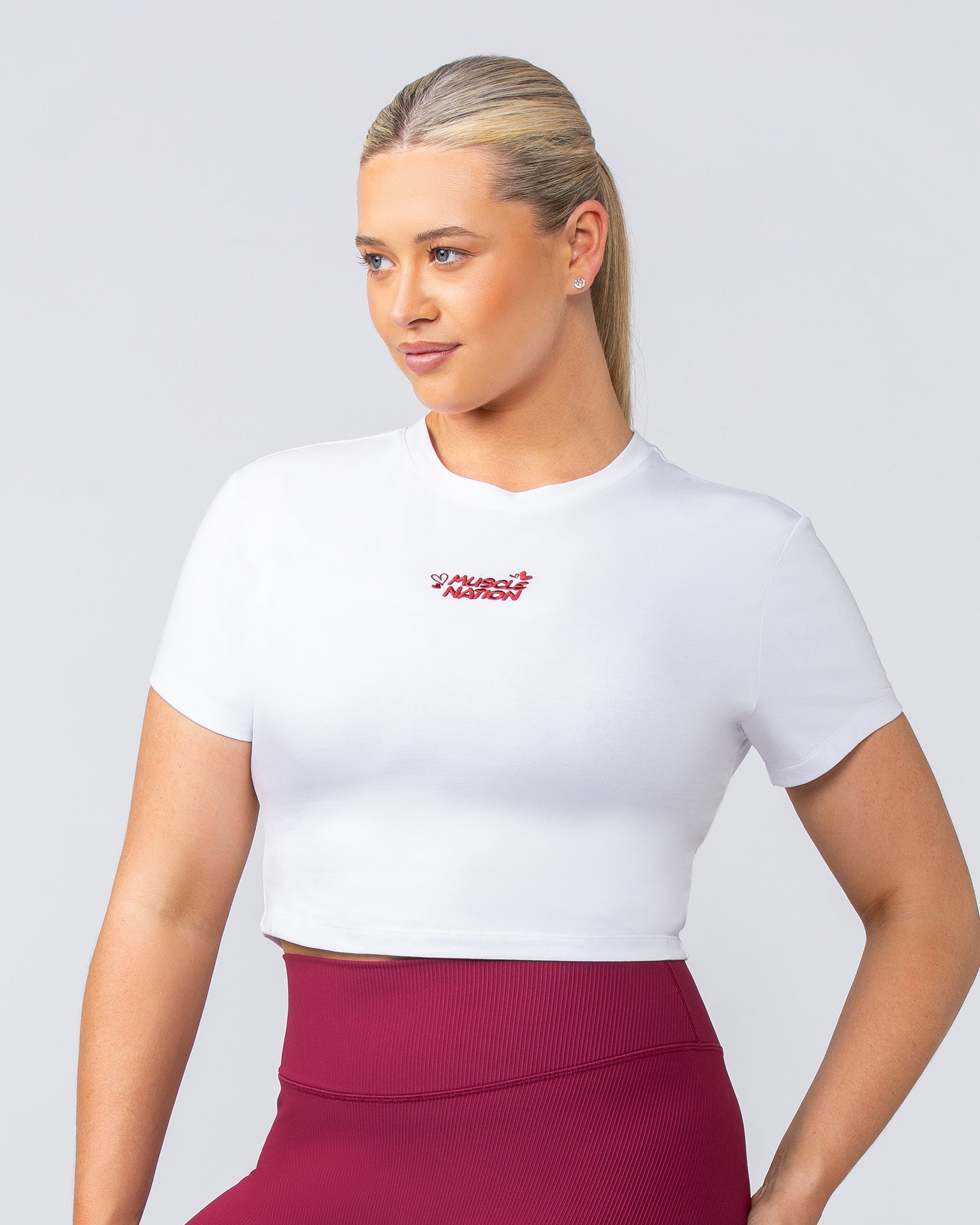 Iconic Baby Tee - White-T-Shirts-XXS-1124197WHT-XXS-MNAPPRL34757-3-Muscle Nation