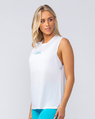 Global Drop Arm Tank - White-Singlets & Tanks-XXS-112447WHT-XXS-MNAPPRL33523-2-Muscle Nation