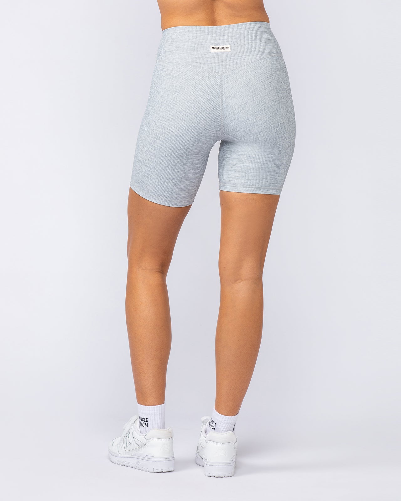 Zero Rise Rib Bike Shorts - Grey Marl-Shorts-XXS-112491GRYMRL-XXS-MNAPPRL33991-5-Muscle Nation