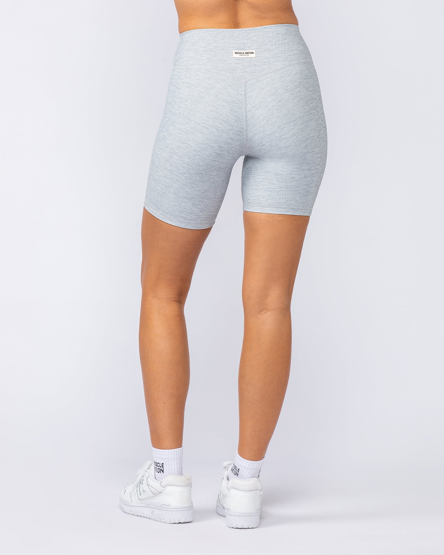 Zero Rise Rib Bike Shorts - Grey Marl-Shorts-XXS-112491GRYMRL-XXS-MNAPPRL33991-5-Muscle Nation