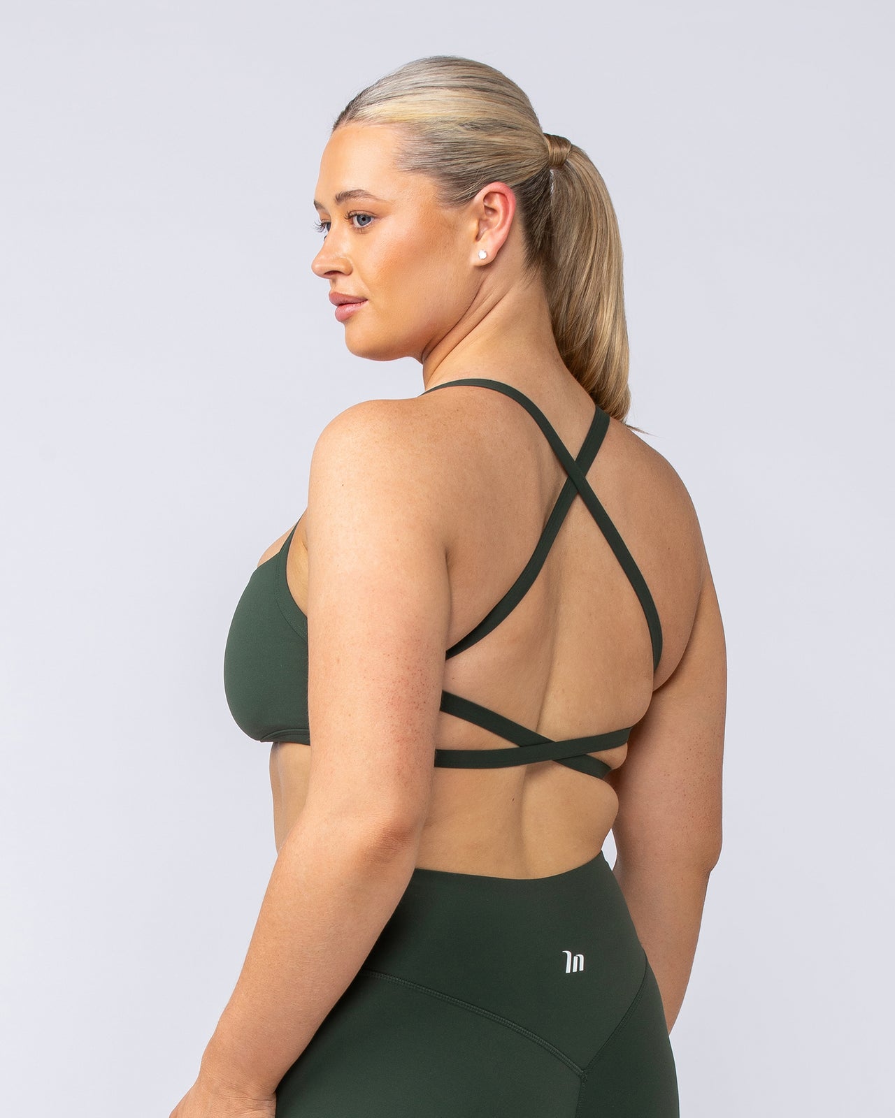 Freedom Bralette Dark Olive - Muscle Nation women's bralette, view 4