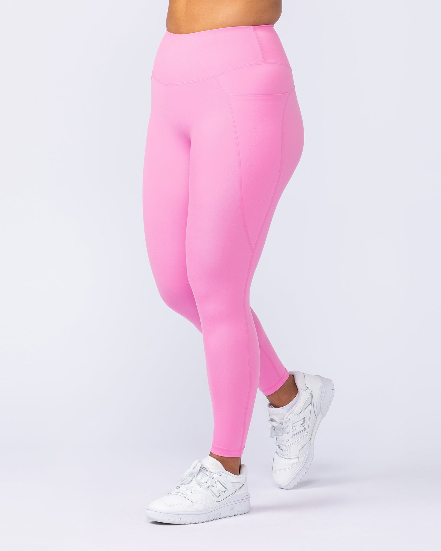 Booty Shaper Pocket Ankle Length Leggings - Hollywood Pink-Leggings-XXS-112405HWPNK-XXS-MNAPPRL32848-4-Muscle Nation