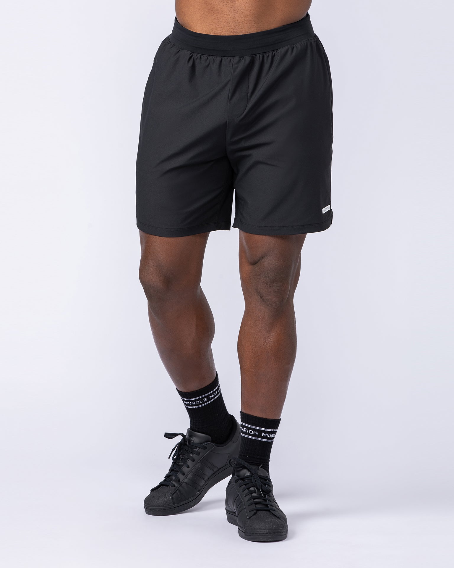 On Repeat Training 7" Shorts - Black-Shorts-S-112465BLK-S-MNAPPRL35690-3-Muscle Nation
