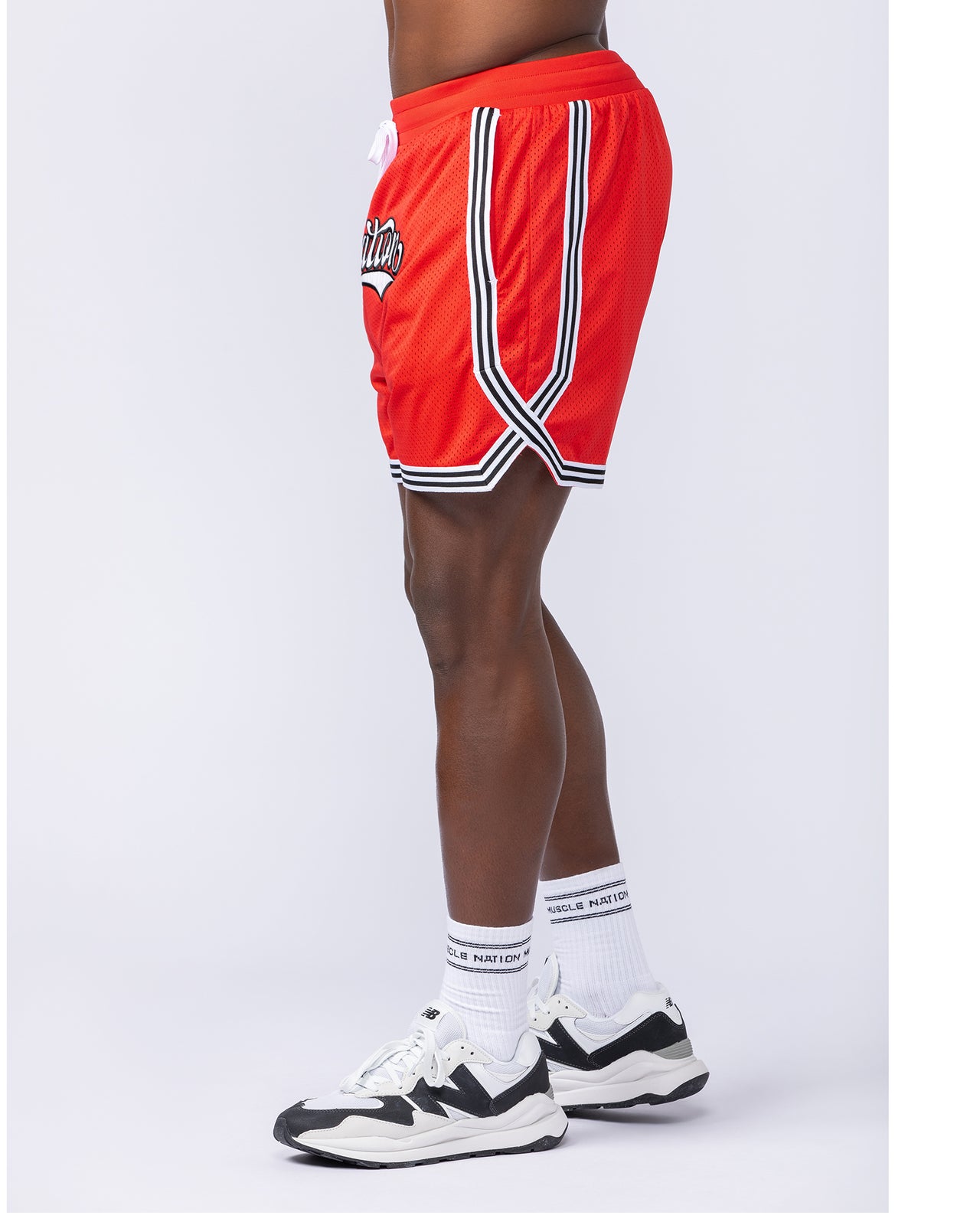 Stadium Basketball 5" Shorts - Chilli-Shorts-S-112467CHIL-S-MNAPPRL35627-3-Muscle Nation
