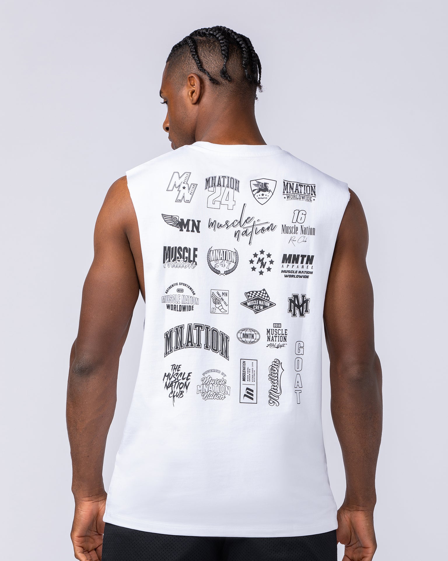 Arena Muscle Tank - White-Singlets & Tanks-S-112470WHT-S-MNAPPRL34940-4-Muscle Nation