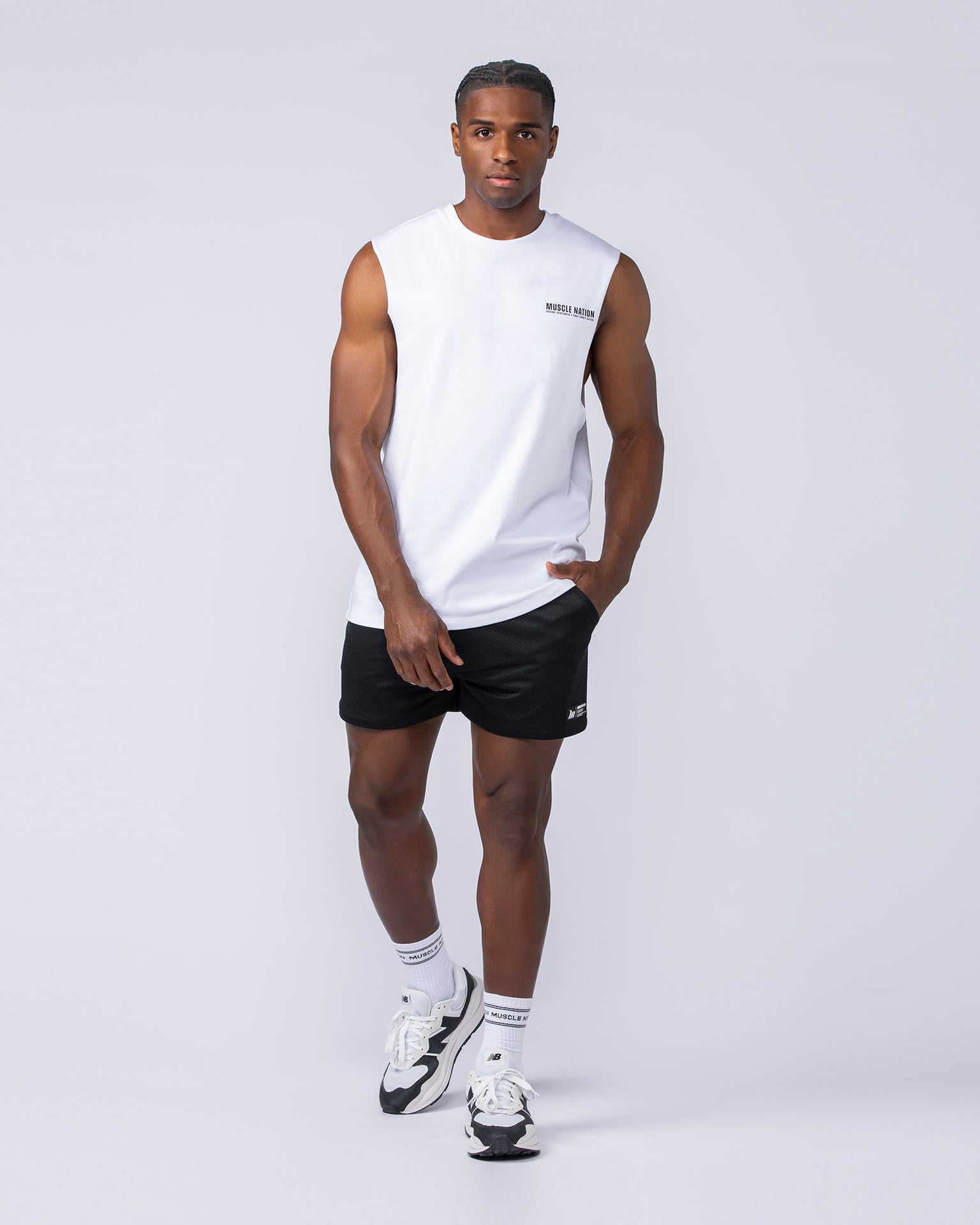 Arena Muscle Tank - White-Singlets & Tanks-S-112470WHT-S-MNAPPRL34940-5-Muscle Nation