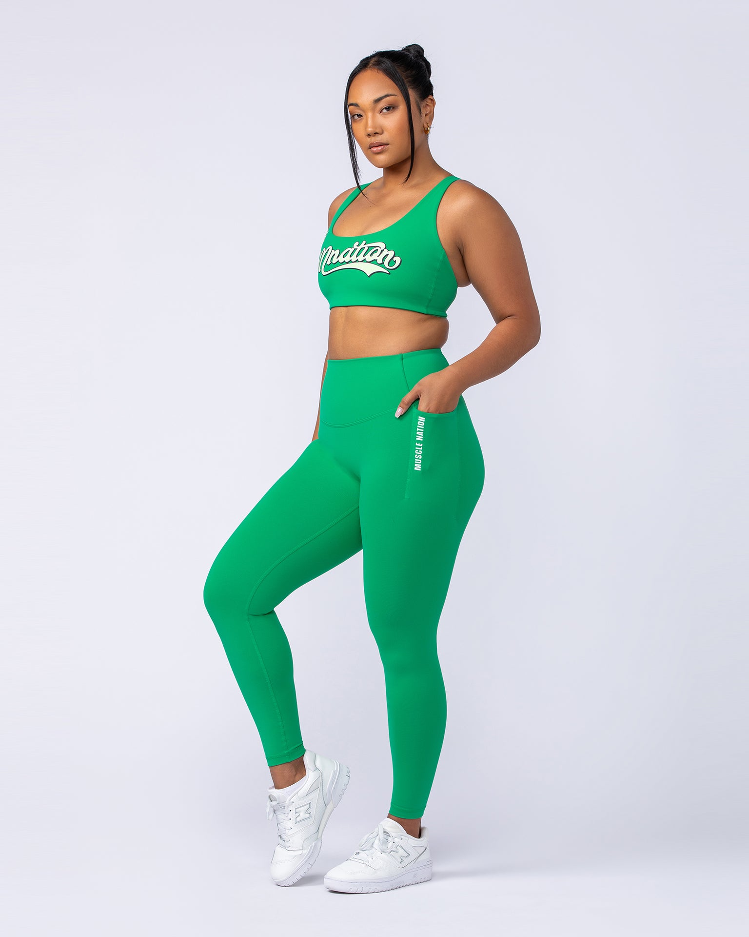 Core Pocket Ankle Length Leggings - Clover-Leggings-XXS-112442CLVR-XXS-MNAPPRL33433-6-Muscle Nation