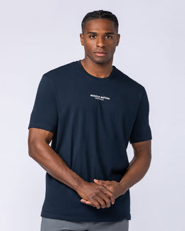 Staple Condition Tee in Navy - Muscle Nation men's gym tee
