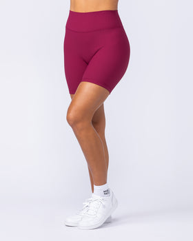 Zero Rise Rib Bike Shorts - Rose Bud