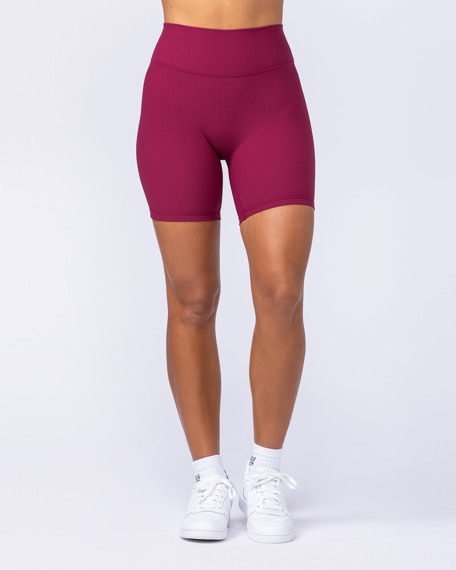 Zero Rise Rib Bike Shorts - Rose Bud