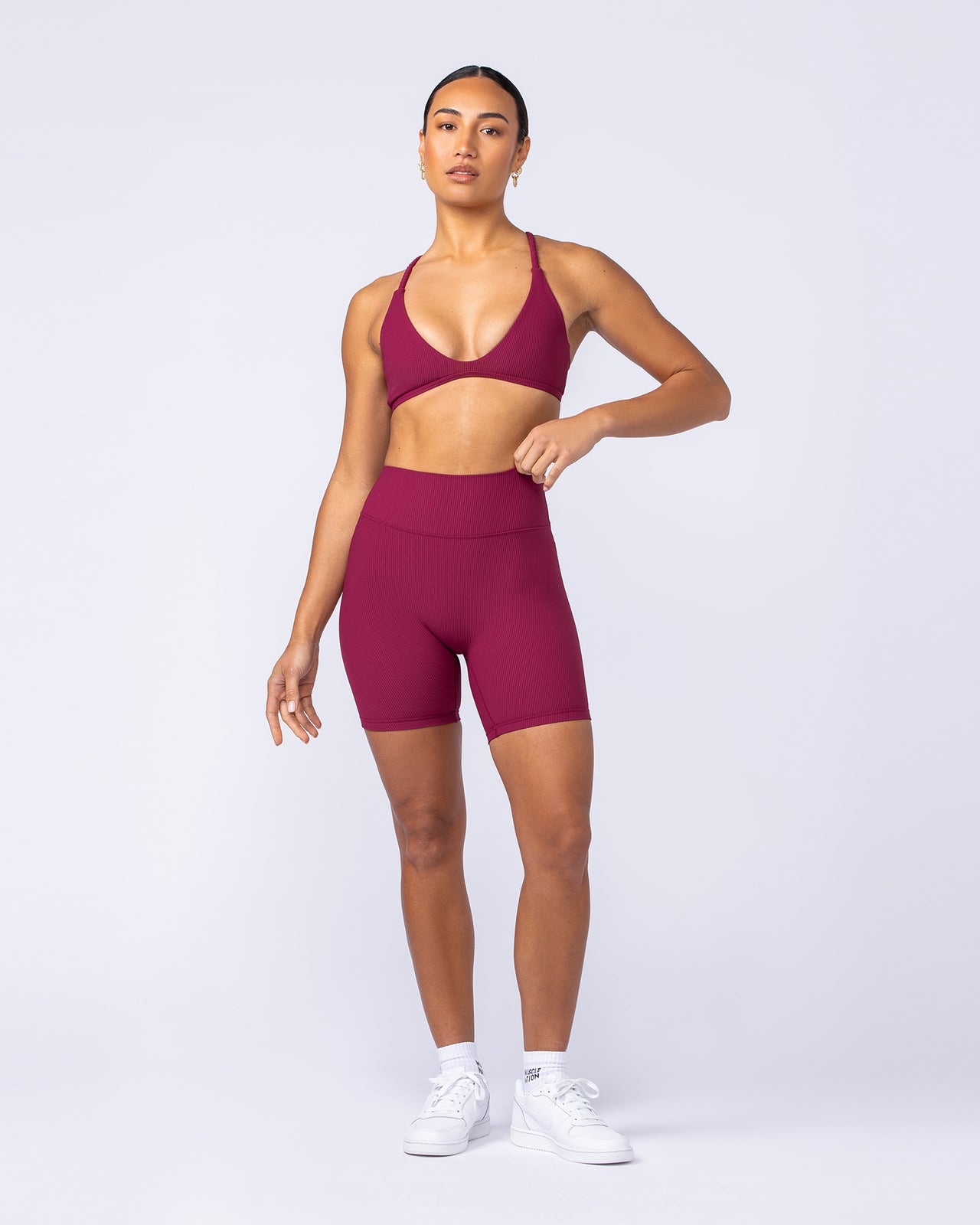 Zero Rise Rib Bike Shorts - Rose Bud-Shorts-XXS-112491ROSBUD-XXS-MNAPPRL34000-6-Muscle Nation