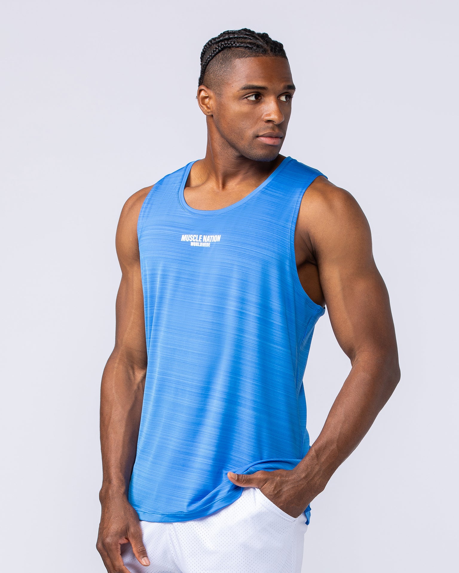 Worldwide Active Tank - Azure Blue-Singlets & Tanks-S-112468AZRBLU-S-MNAPPRL34961-3-Muscle Nation