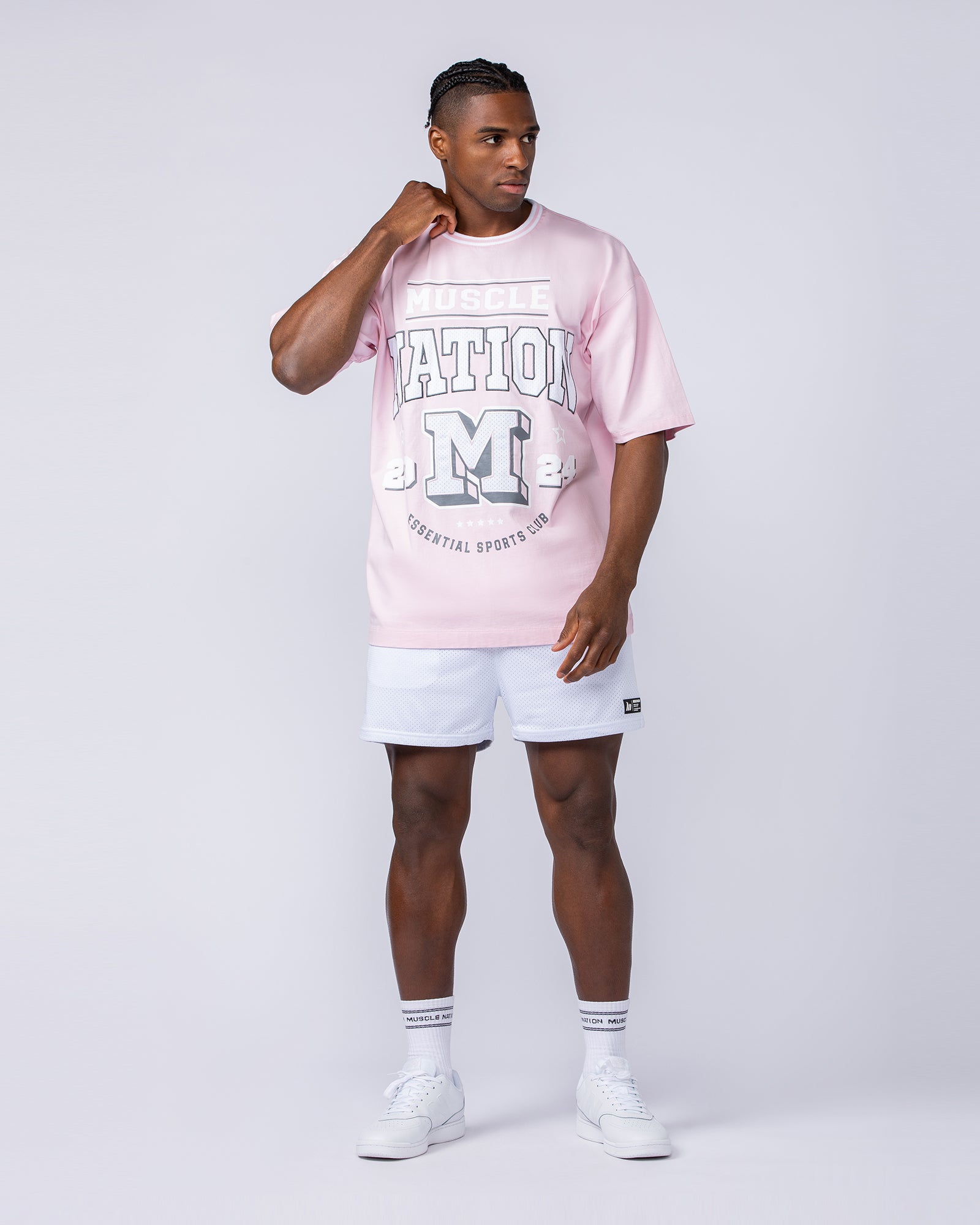 Sporting Club Oversized Tee - Soft Pink