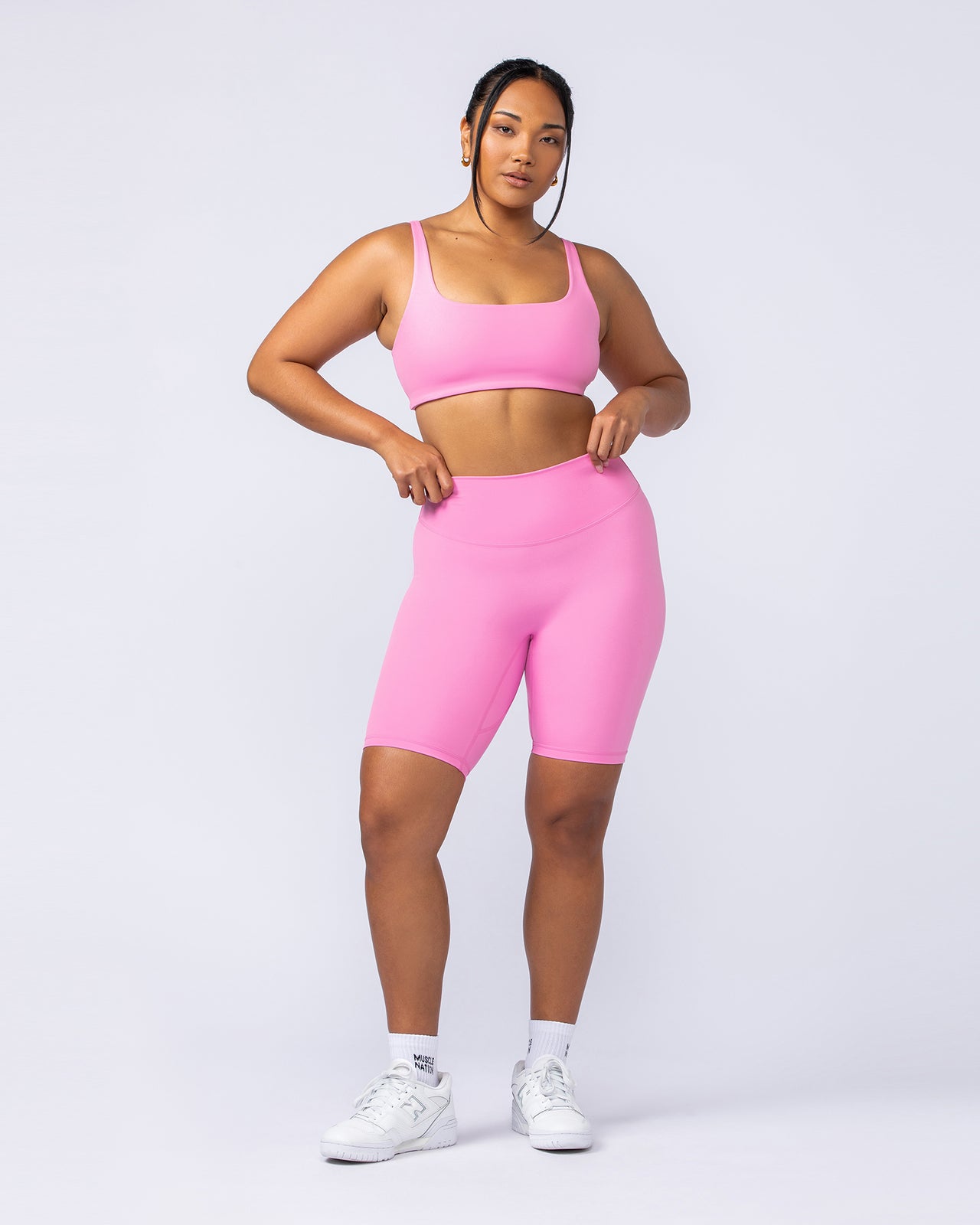 Zero Rise Everyday Referee Length Shorts - Hollywood Pink-Shorts-XXS-112415HWPNK-XXS-MNAPPRL33082-6-Muscle Nation