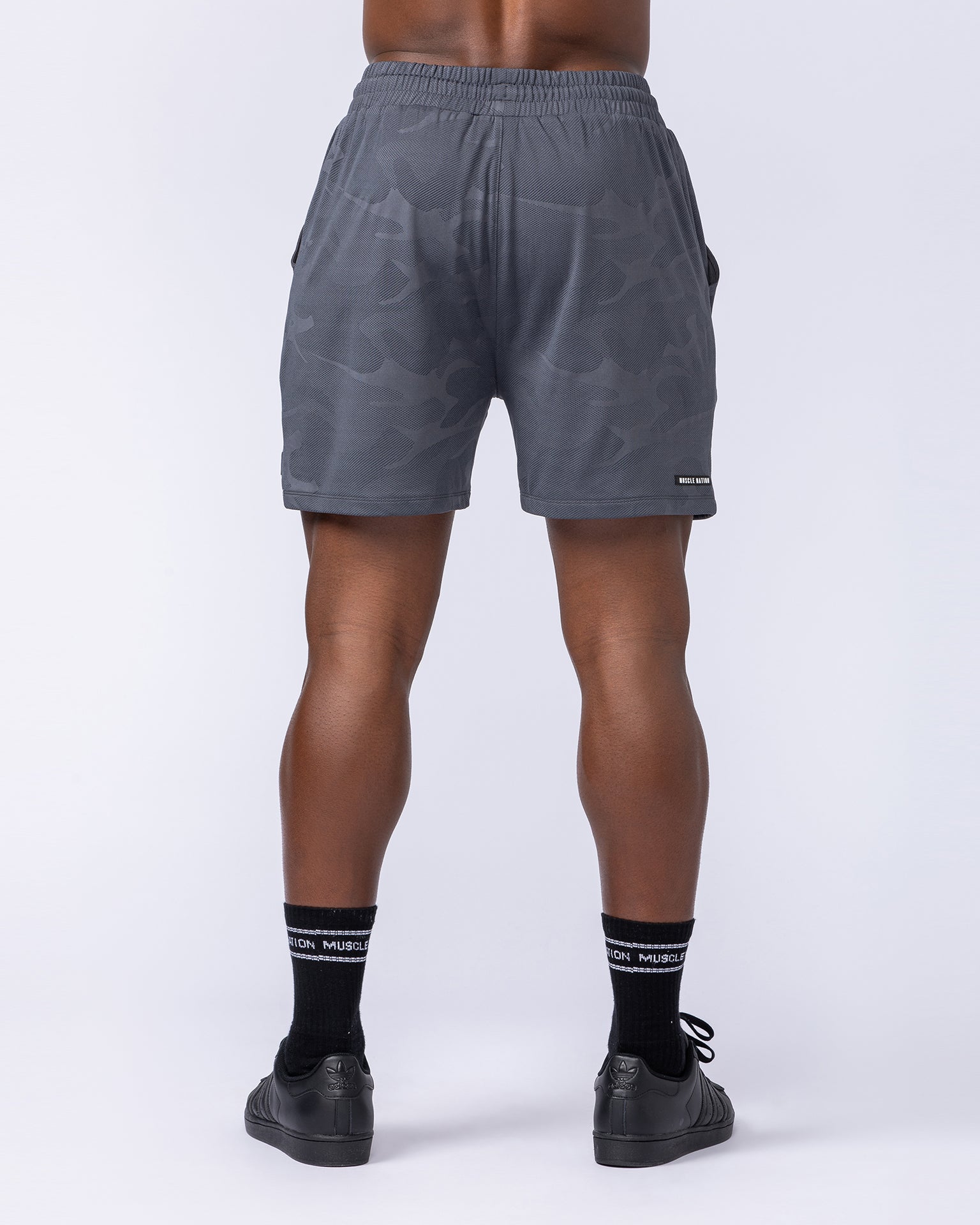 Tech Camo Lay Up 5" Shorts - Dark Grey Camo-Shorts-S-112431DGRYCAMO-S-MNAPPRL35557-5-Muscle Nation