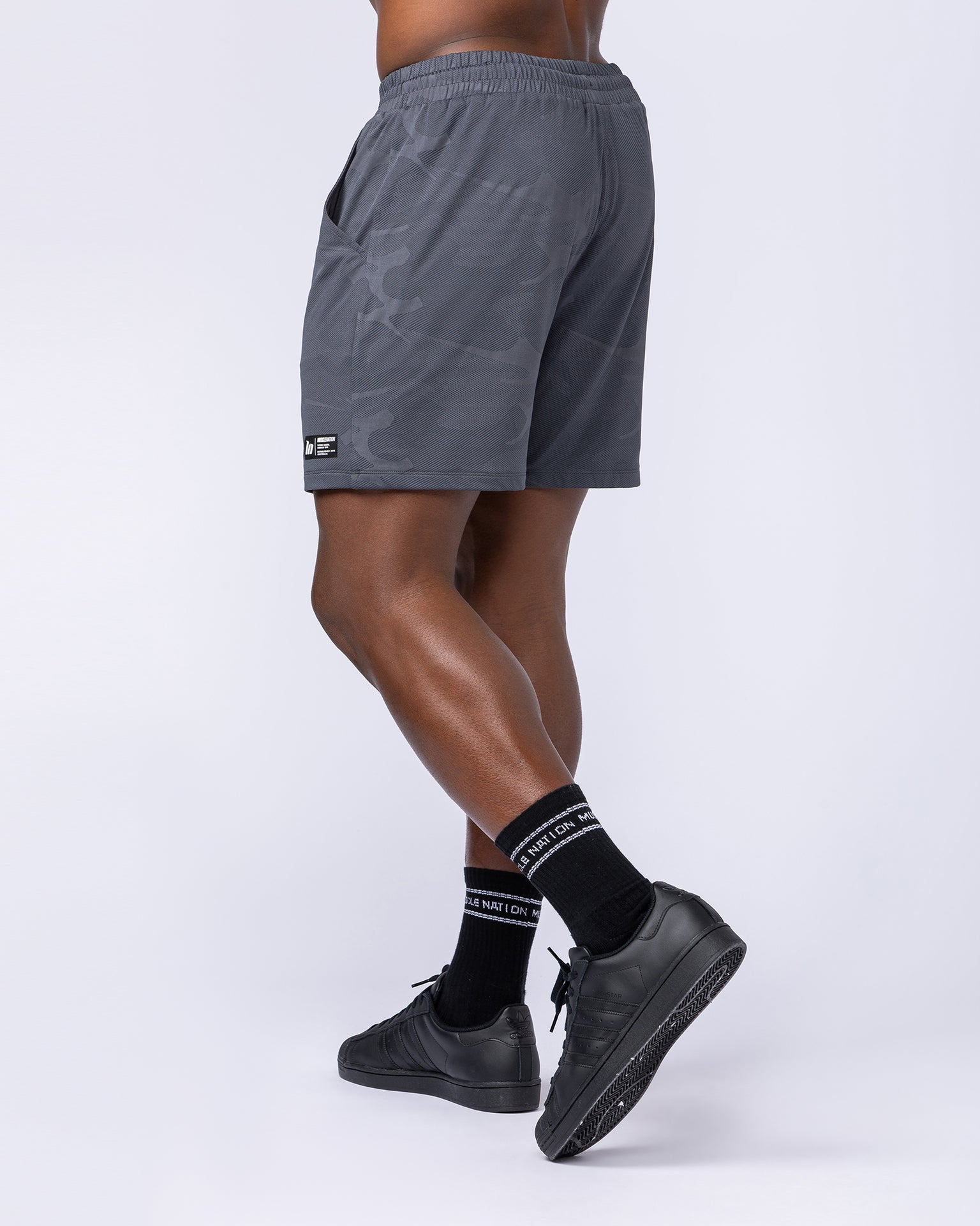 Tech Camo Lay Up 5" Shorts - Dark Grey Camo-Shorts-S-112431DGRYCAMO-S-MNAPPRL35557-4-Muscle Nation