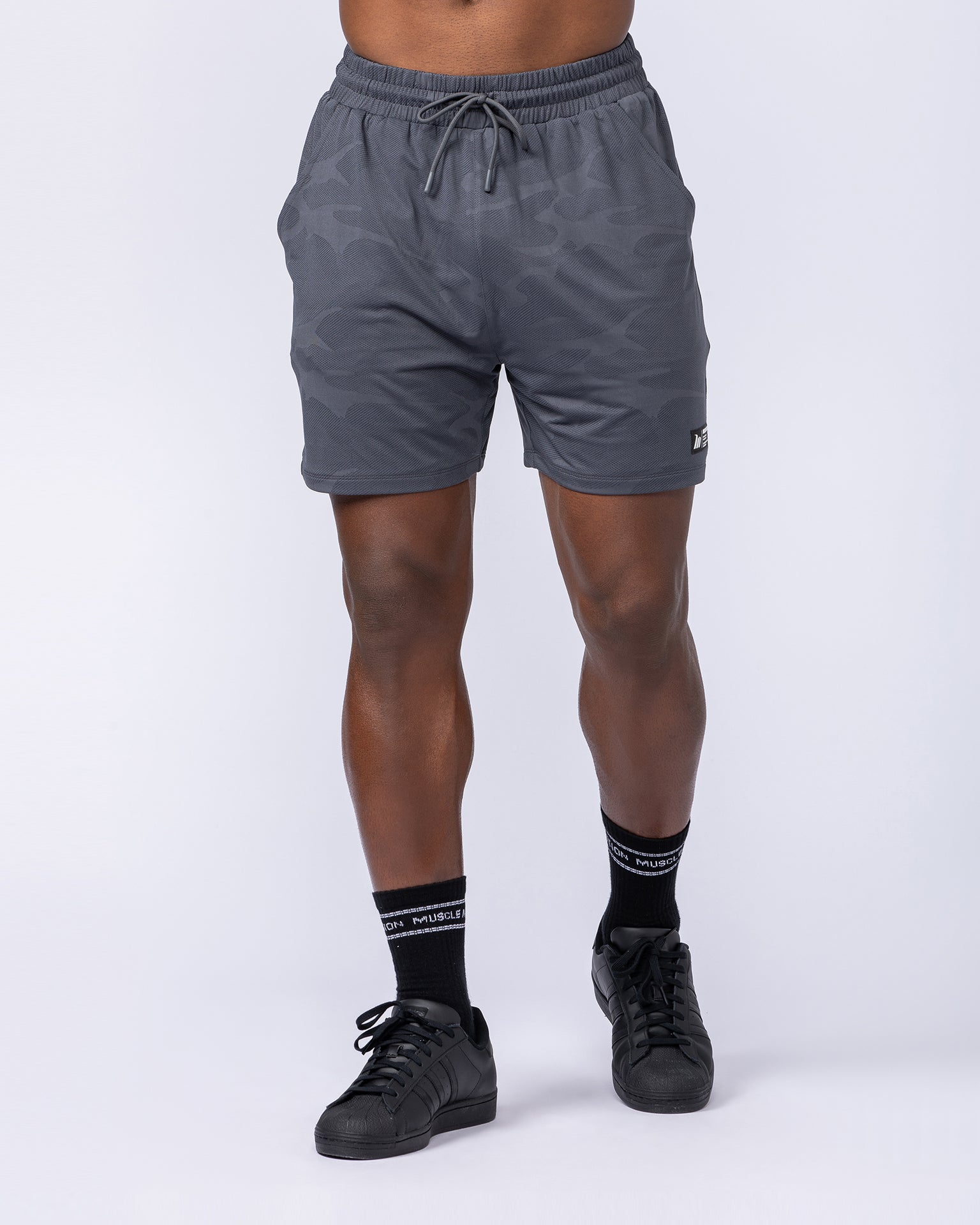 Tech Camo Lay Up 5" Shorts - Dark Grey Camo-Shorts-S-112431DGRYCAMO-S-MNAPPRL35557-2-Muscle Nation