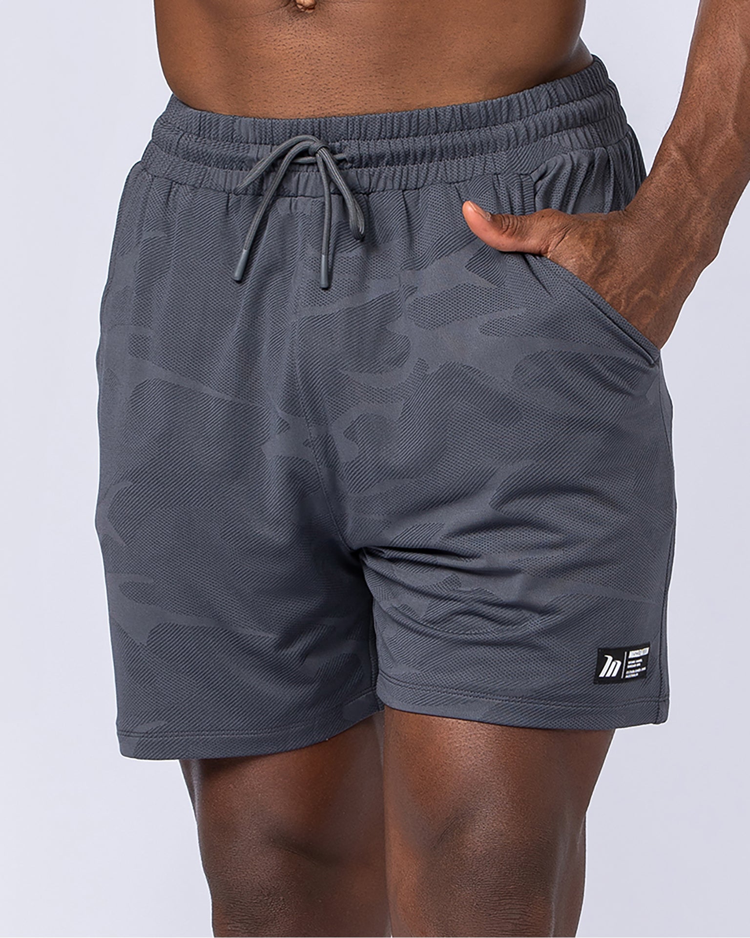 Tech Camo Lay Up 5" Shorts - Dark Grey Camo-Shorts-S-112431DGRYCAMO-S-MNAPPRL35557-1-Muscle Nation