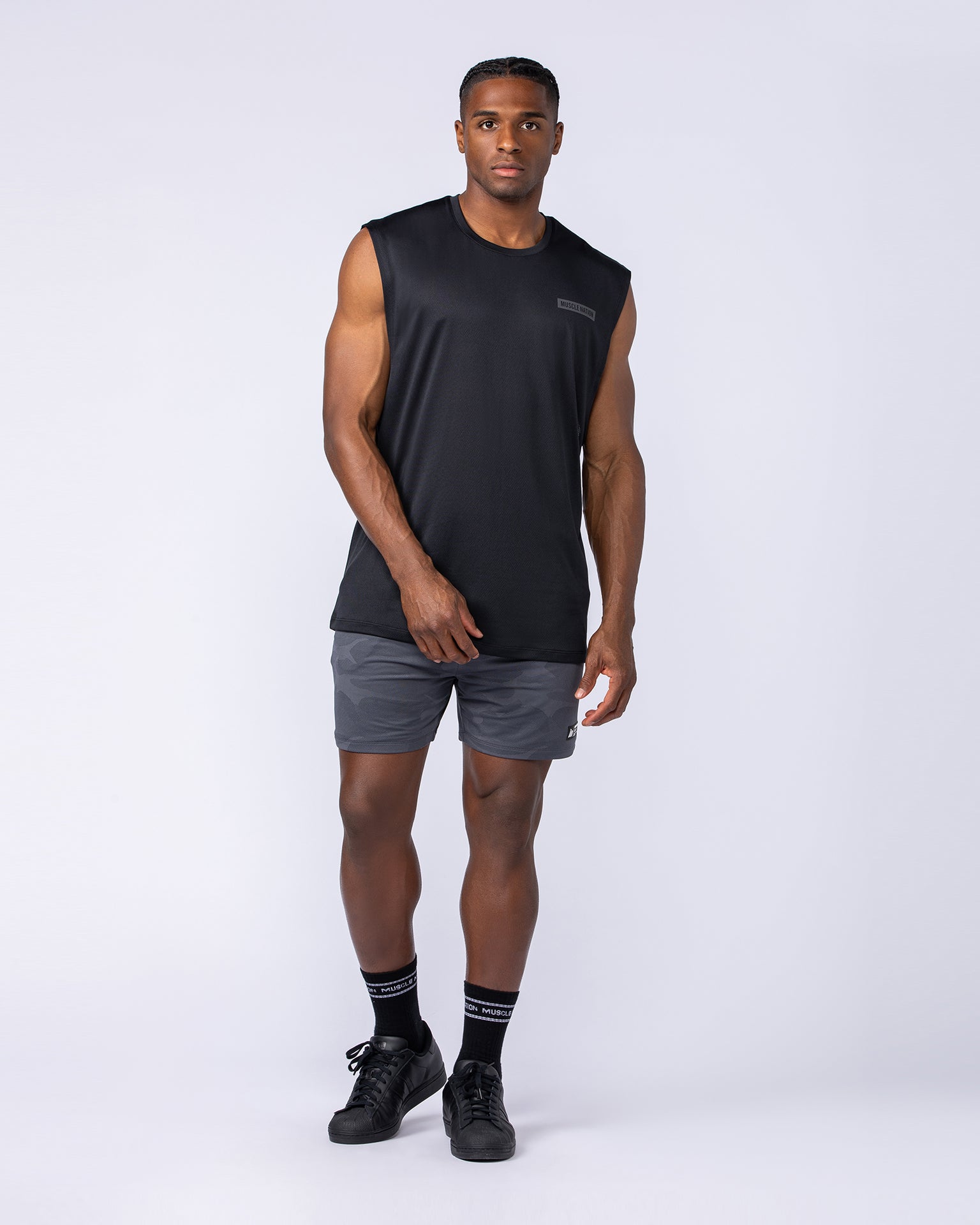 Tech Camo Lay Up 5" Shorts - Dark Grey Camo-Shorts-S-112431DGRYCAMO-S-MNAPPRL35557-6-Muscle Nation