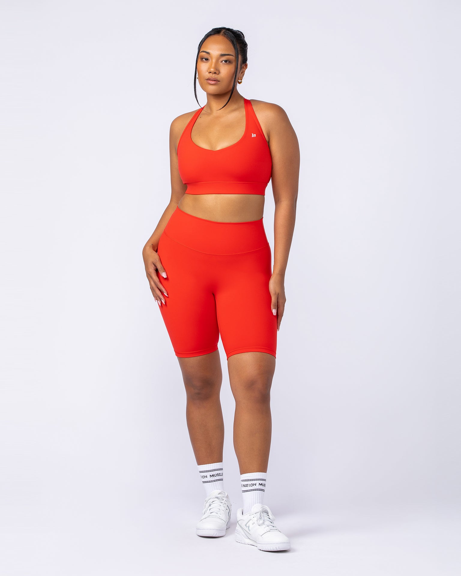 Zero Rise Everyday Referee Length Shorts - Chilli-Shorts-XXS-112415CHIL-XXS-MNAPPRL33091-6-Muscle Nation