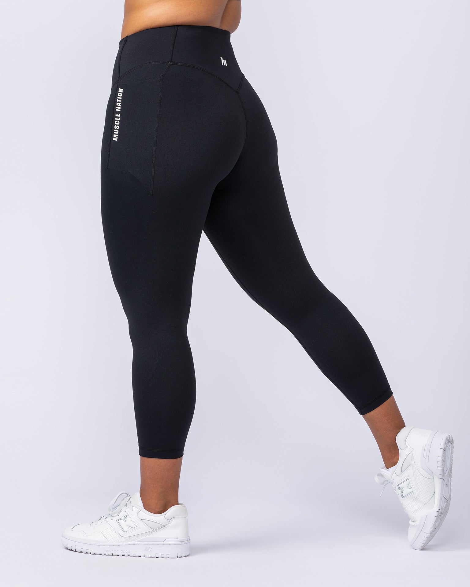 Core Pocket 7/8 Leggings - Black-Leggings-XXS-112441BLK-XXS-MNAPPRL33406-3-Muscle Nation