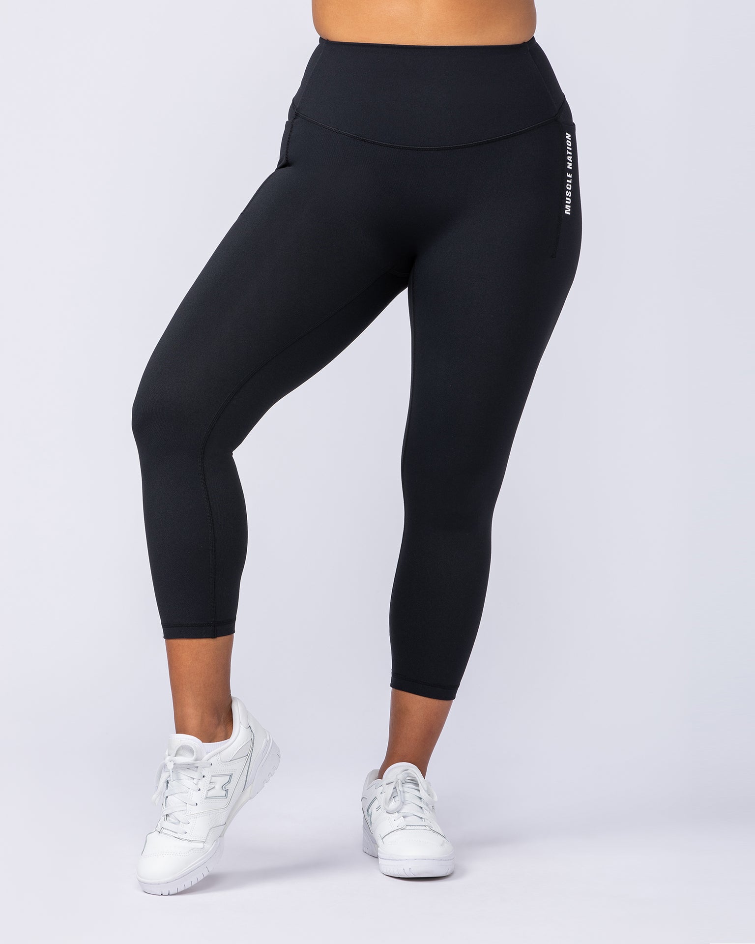 Core Pocket 7/8 Leggings - Black-Leggings-XXS-112441BLK-XXS-MNAPPRL33406-4-Muscle Nation
