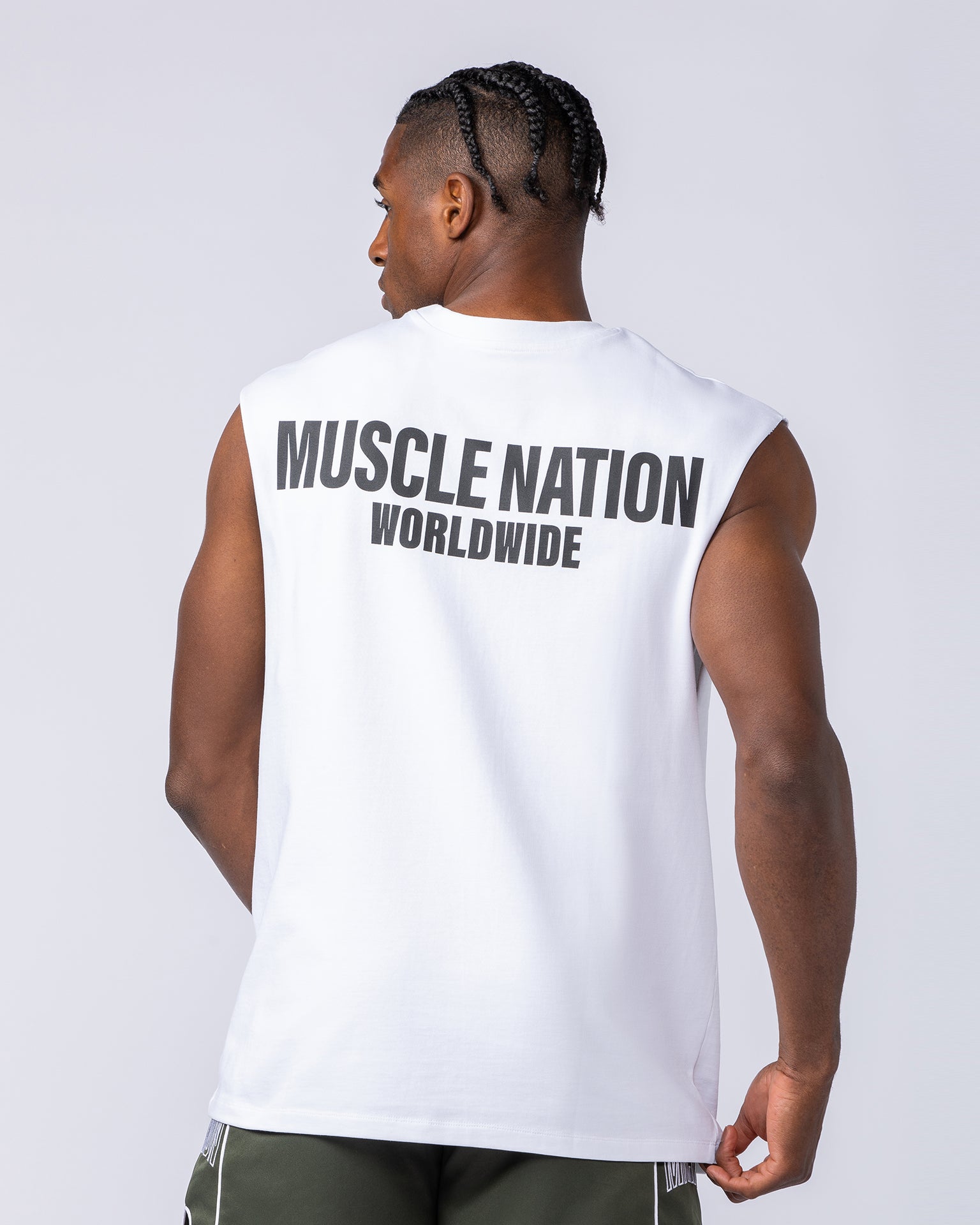 Worldwide Muscle Tank - White-Singlets & Tanks-S-082441WHT-S-MNAPPRL34863-3-Muscle Nation