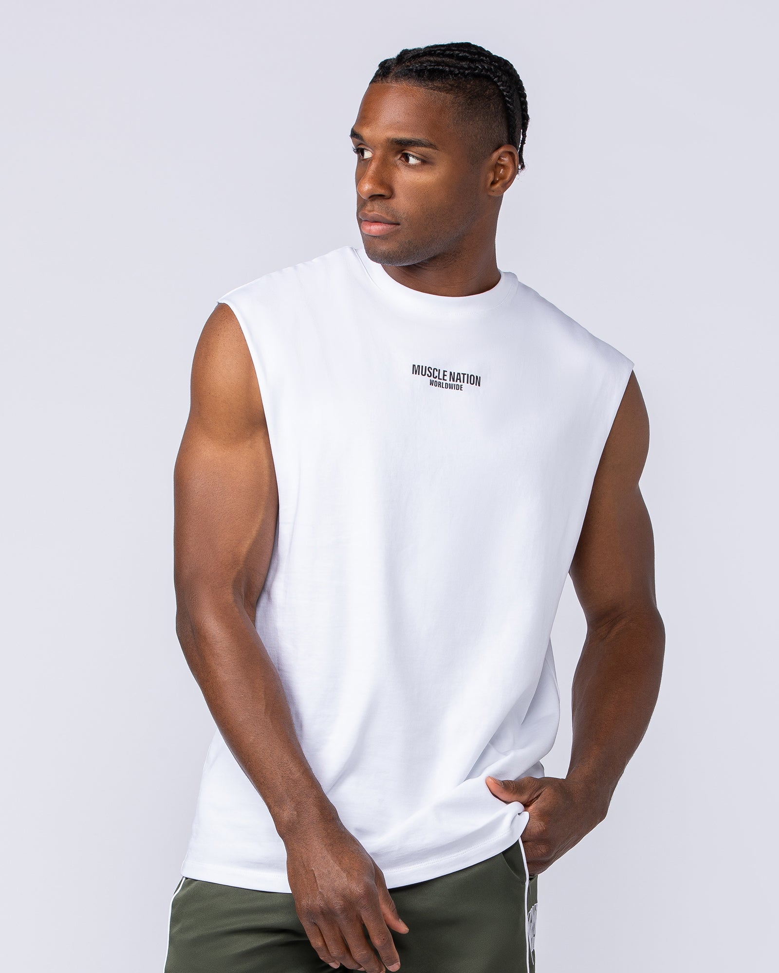 Worldwide Muscle Tank - White-Singlets & Tanks-S-082441WHT-S-MNAPPRL34863-1-Muscle Nation