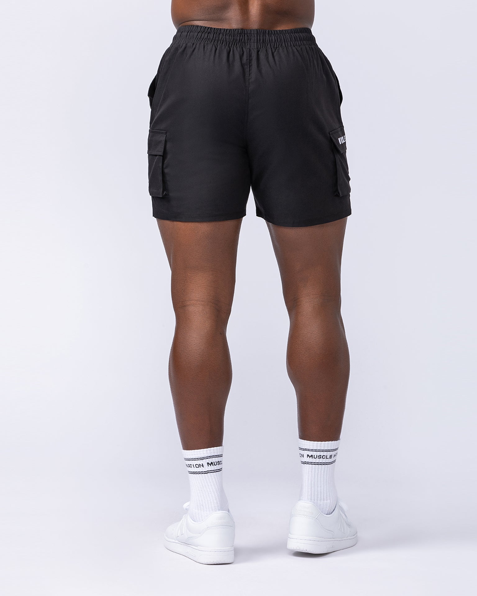 Daily Cargo 5" Shorts - Black (Silicon Logo)-Shorts-S-112480BLKSIL-S-MNAPPRL35480-5-Muscle Nation