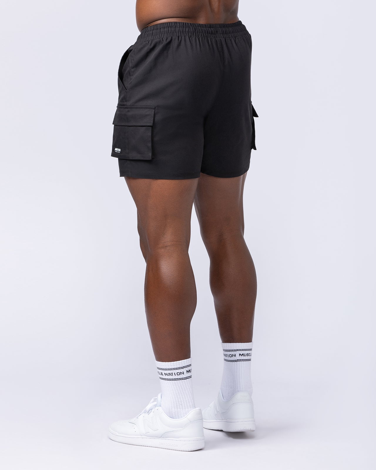 Daily Cargo 5" Shorts - Black-Shorts-S-112480BLKSIL-S-MNAPPRL35480-4-Muscle Nation