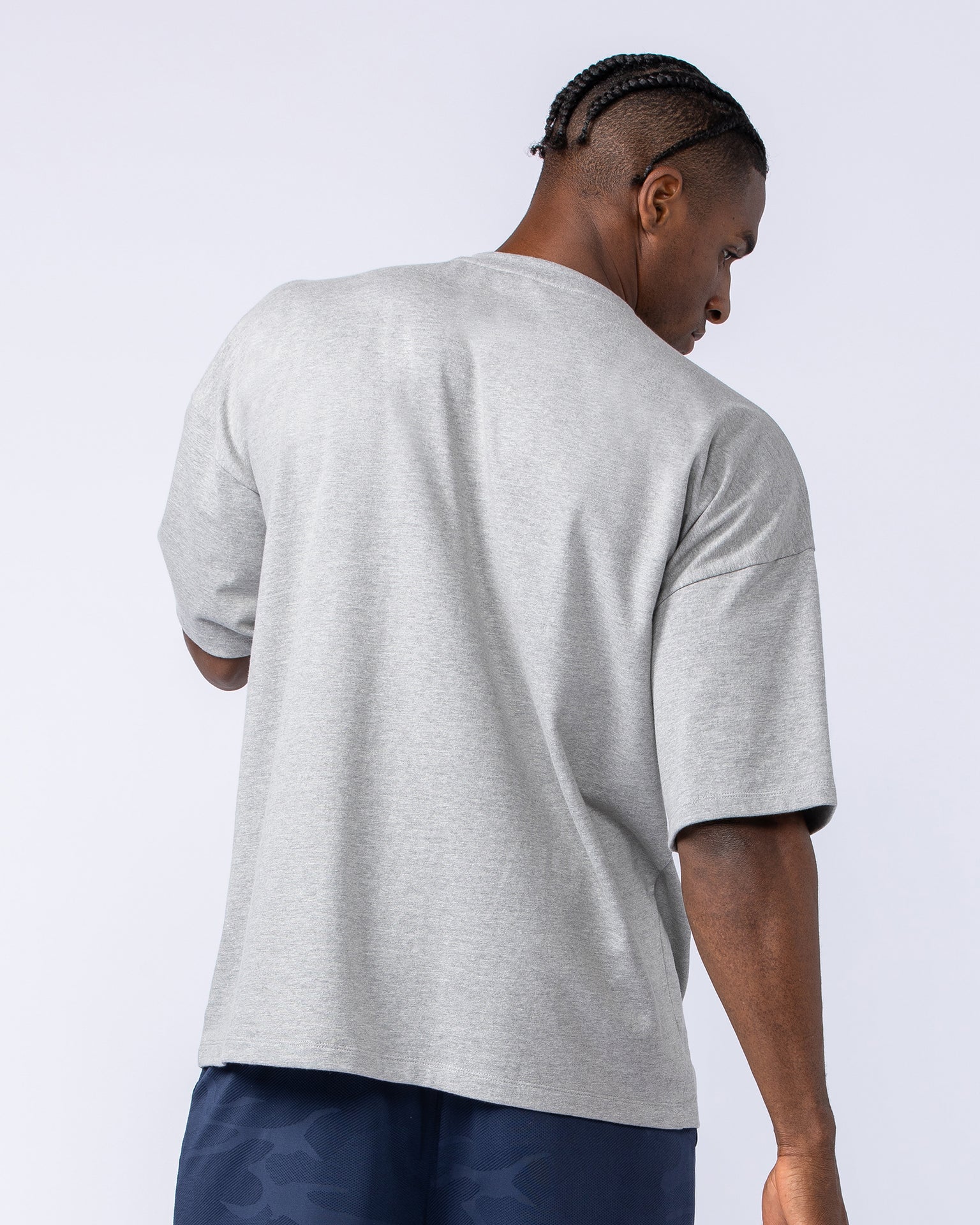 Original Oversized Boxy Tee - Grey Marl-T-Shirts-XS-1124186GRYMRL-XS-MNAPPRL35155-5-Muscle Nation