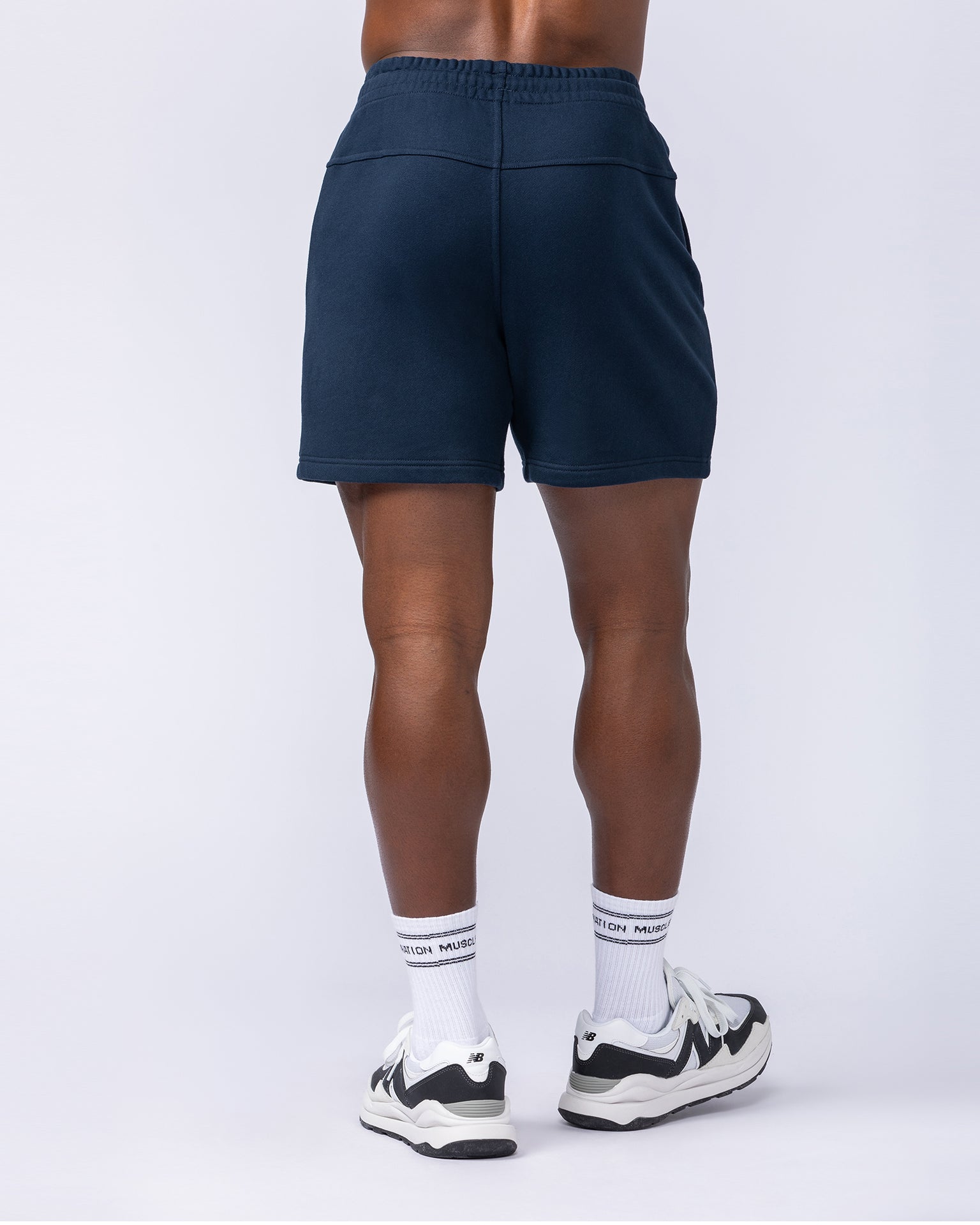 College Sweat 5" Shorts - Navy-Shorts-S-112433NAVY-S-MNAPPRL35585-3-Muscle Nation