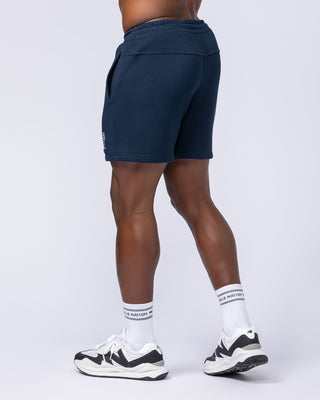 College Sweat 5" Shorts - Navy-Shorts-S-112433NAVY-S-MNAPPRL35585-2-Muscle Nation