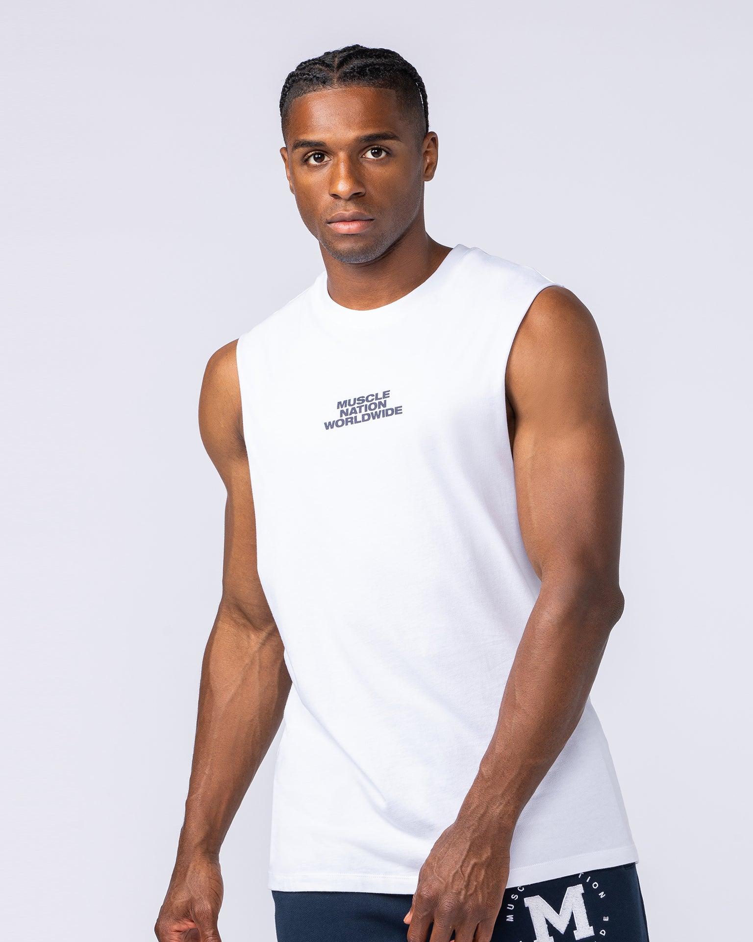 Global Training Tank - White-Singlets & Tanks-S-112432WHT-S-MNAPPRL34884-3-Muscle Nation