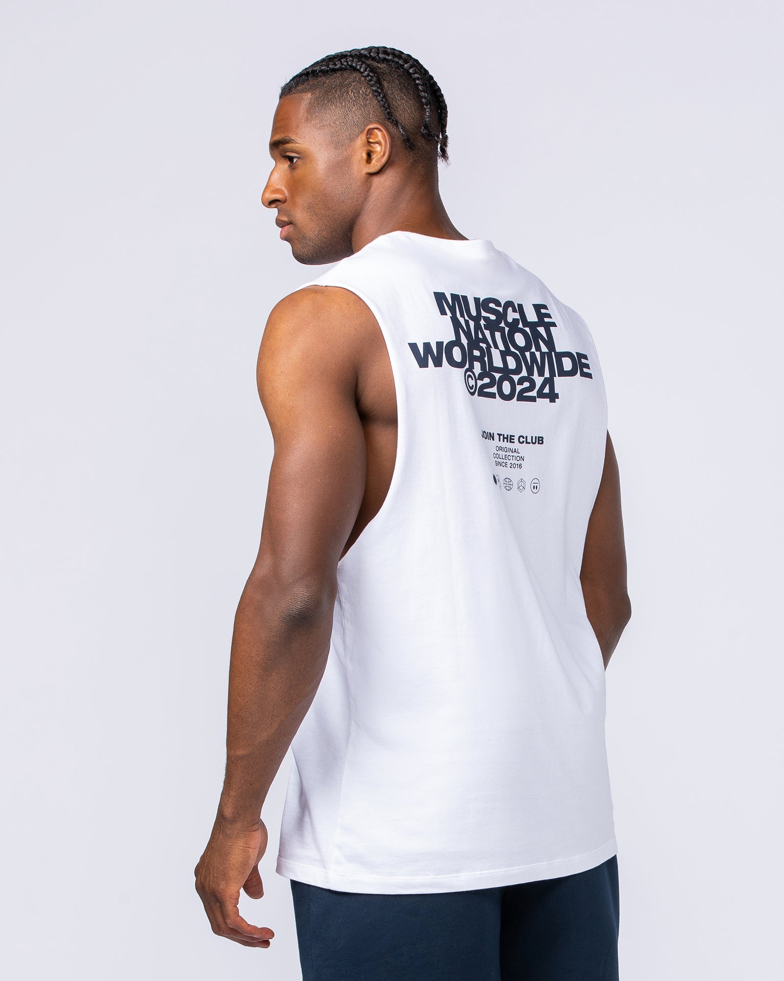 Global Training Tank - White-Singlets & Tanks-S-112432WHT-S-MNAPPRL34884-6-Muscle Nation