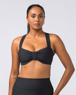 Lush Rib Bralette Black - Muscle Nation women's bralette