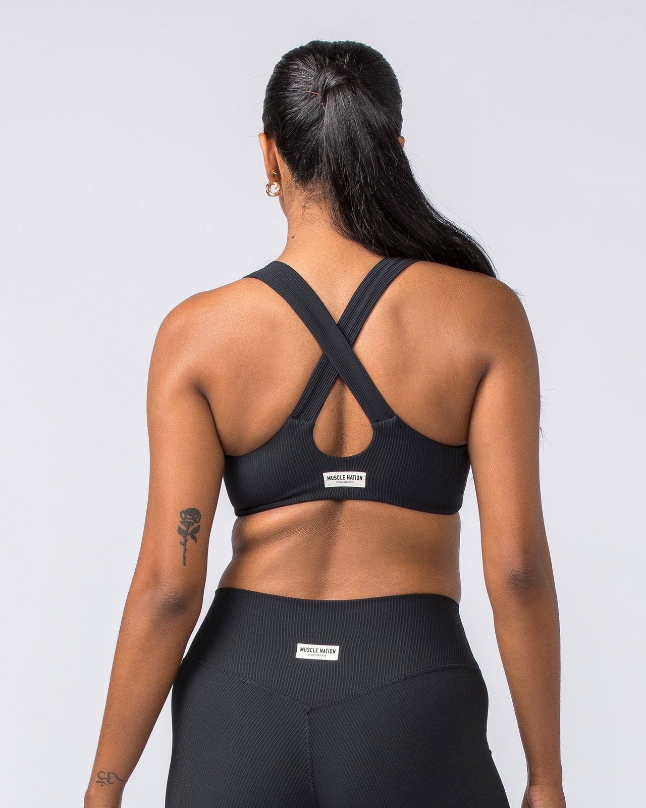 Lush Rib Bralette - Black-Bralettes-XS-112374BLK-XS-MNAPPRL27783-5-Muscle Nation