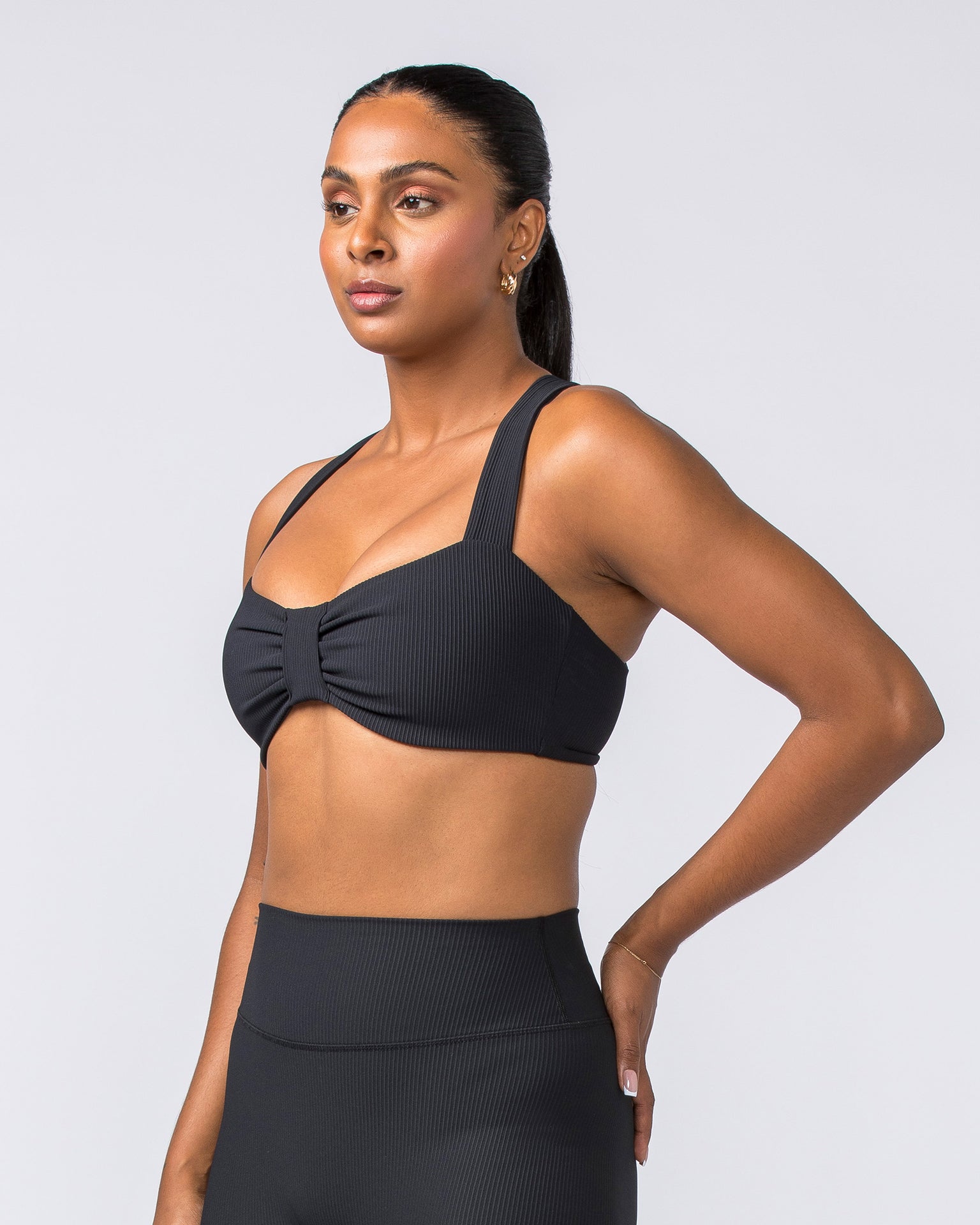 Lush Rib Bralette - Black-Bralettes-XS-112374BLK-XS-MNAPPRL27783-3-Muscle Nation