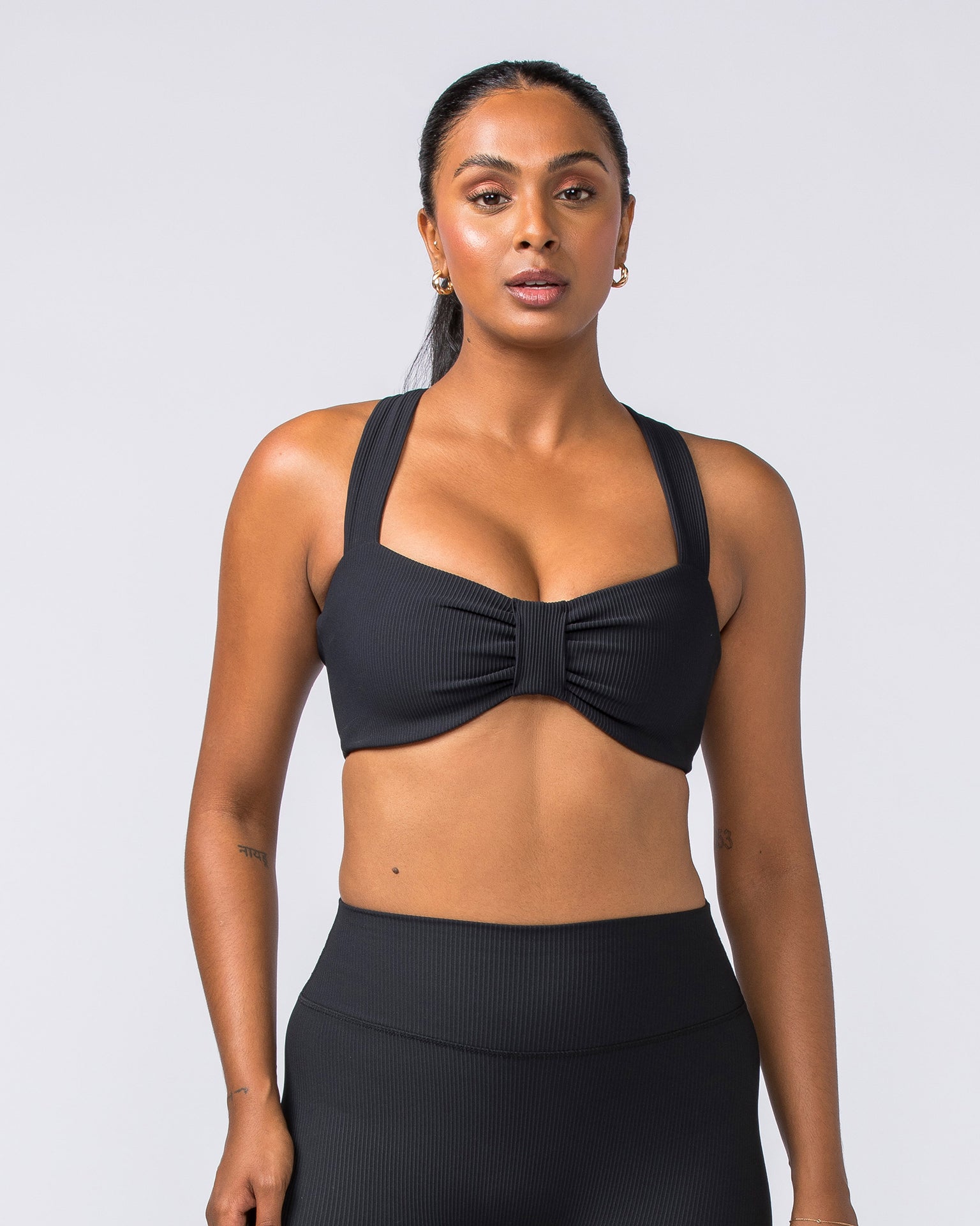 Lush Rib Bralette - Black-Bralettes-XS-112374BLK-XS-MNAPPRL27783-2-Muscle Nation