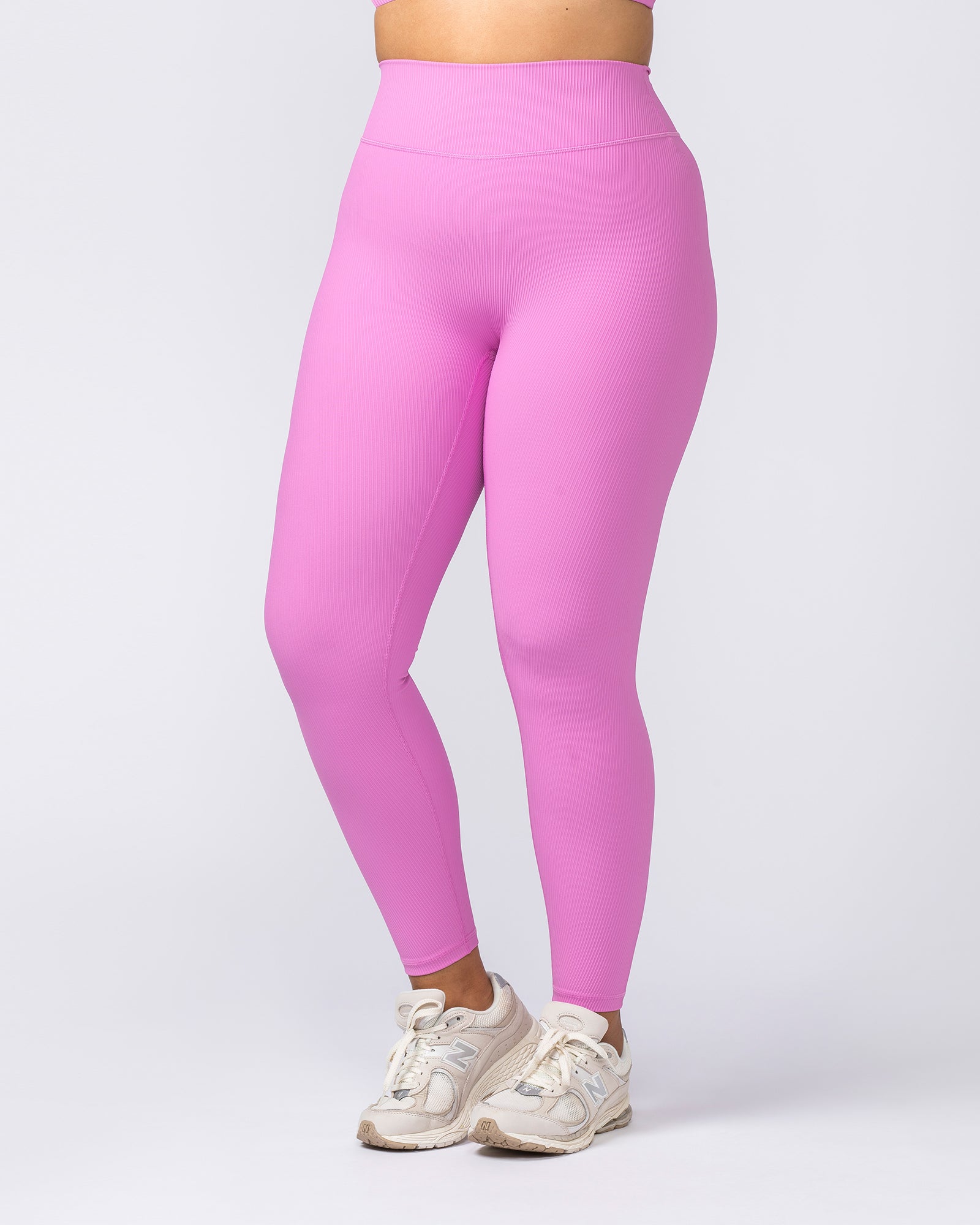 Zero Rise Rib Ankle Length Leggings - Fondant Pink