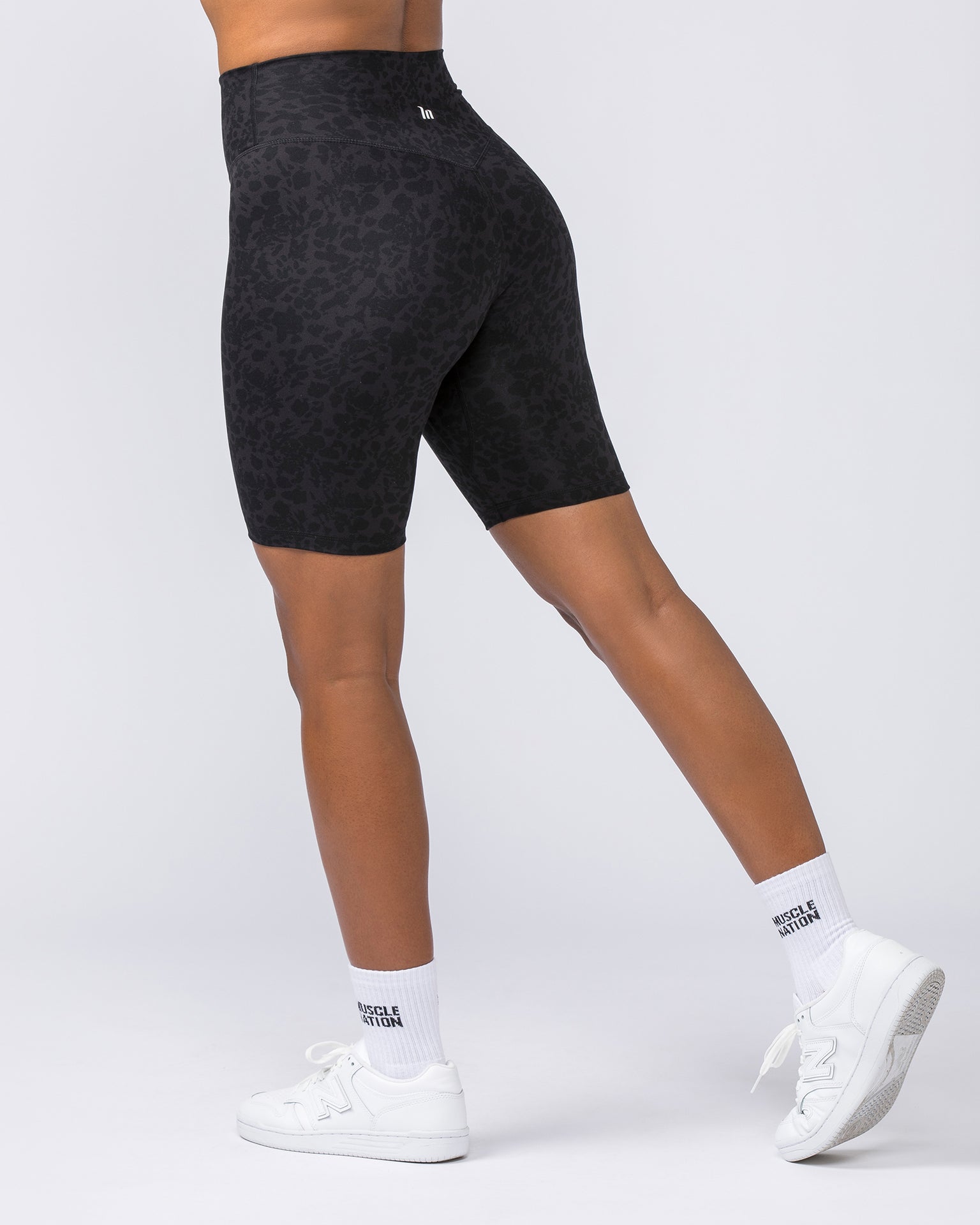 Zero Rise Everyday Referee Length Shorts - Monochrome Abstract Print-Shorts-XXS-112306MONOABST-XXS-MNAPPRL26605-1-Muscle Nation