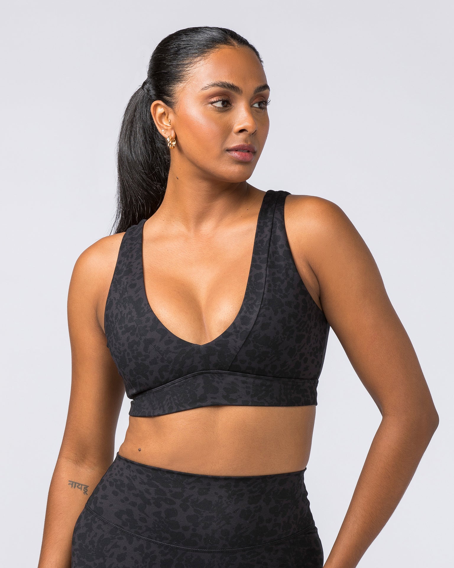 Serenity Bralette - Monochrome Abstract Print-Bralettes-XXS-112310MONOABST-XXS-MNAPPRL28532-1-Muscle Nation