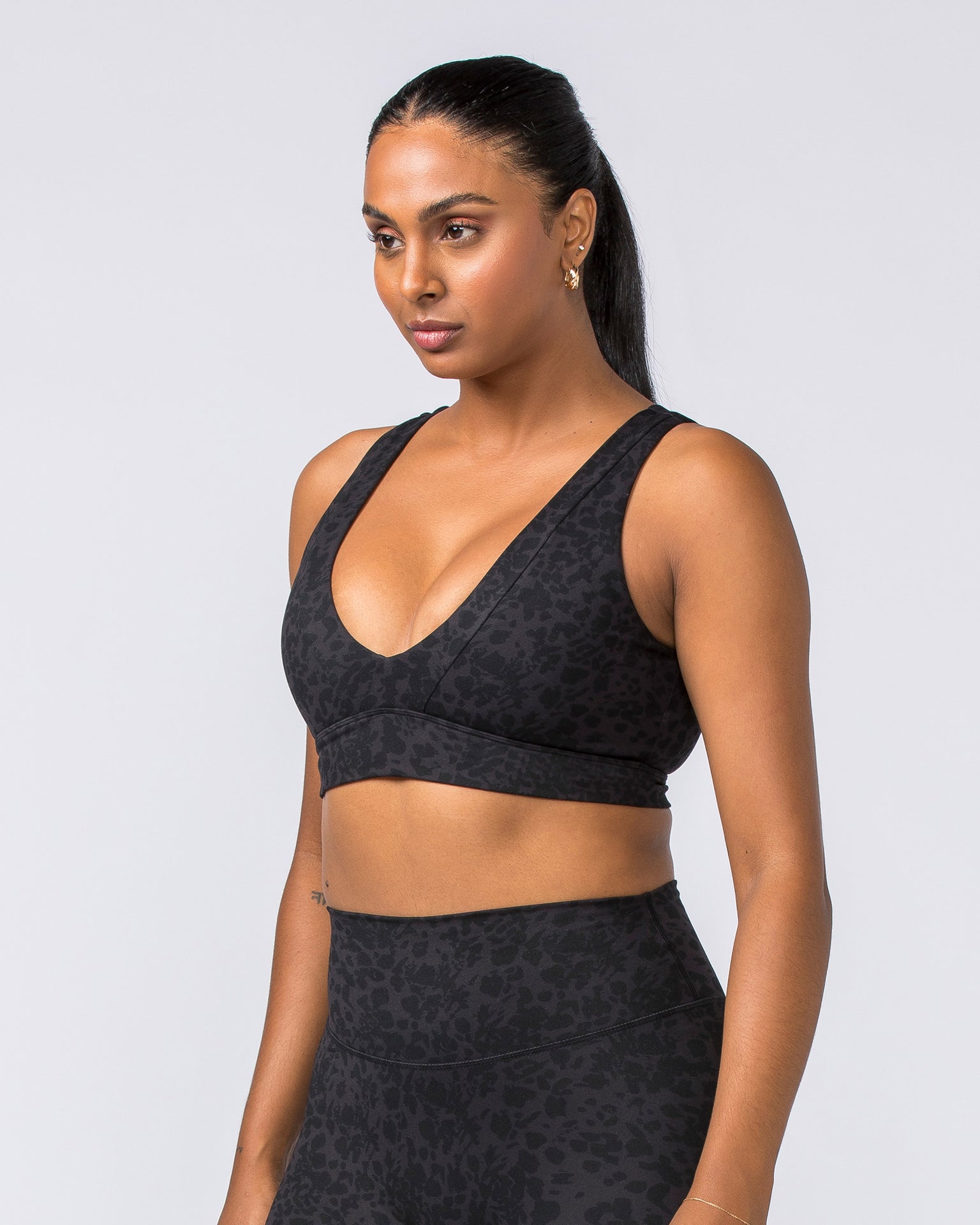 Serenity Bralette - Monochrome Abstract Print-Bralettes-XXS-112310MONOABST-XXS-MNAPPRL28532-3-Muscle Nation