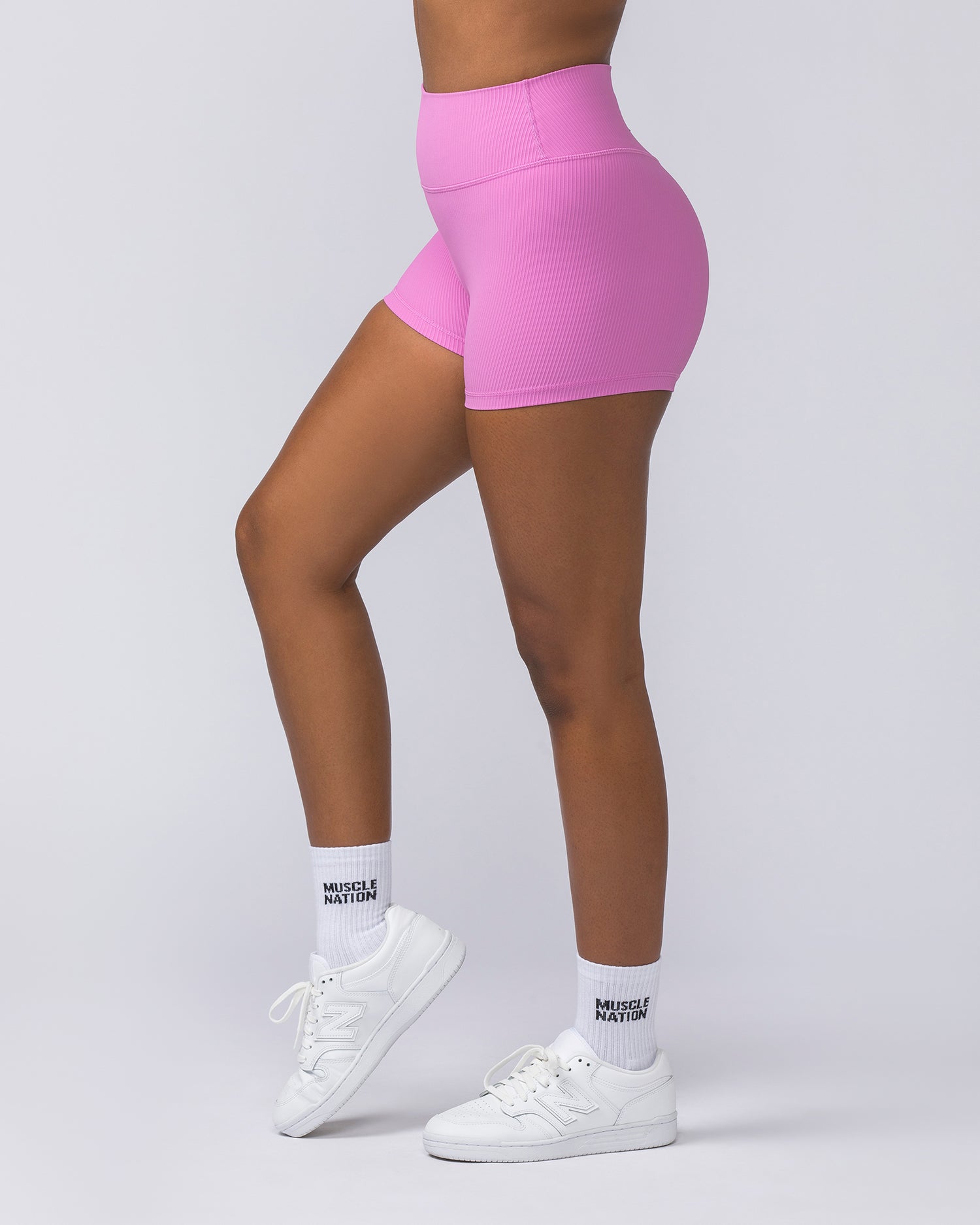 Zero Rise Rib Booty Shorts - Fondant Pink