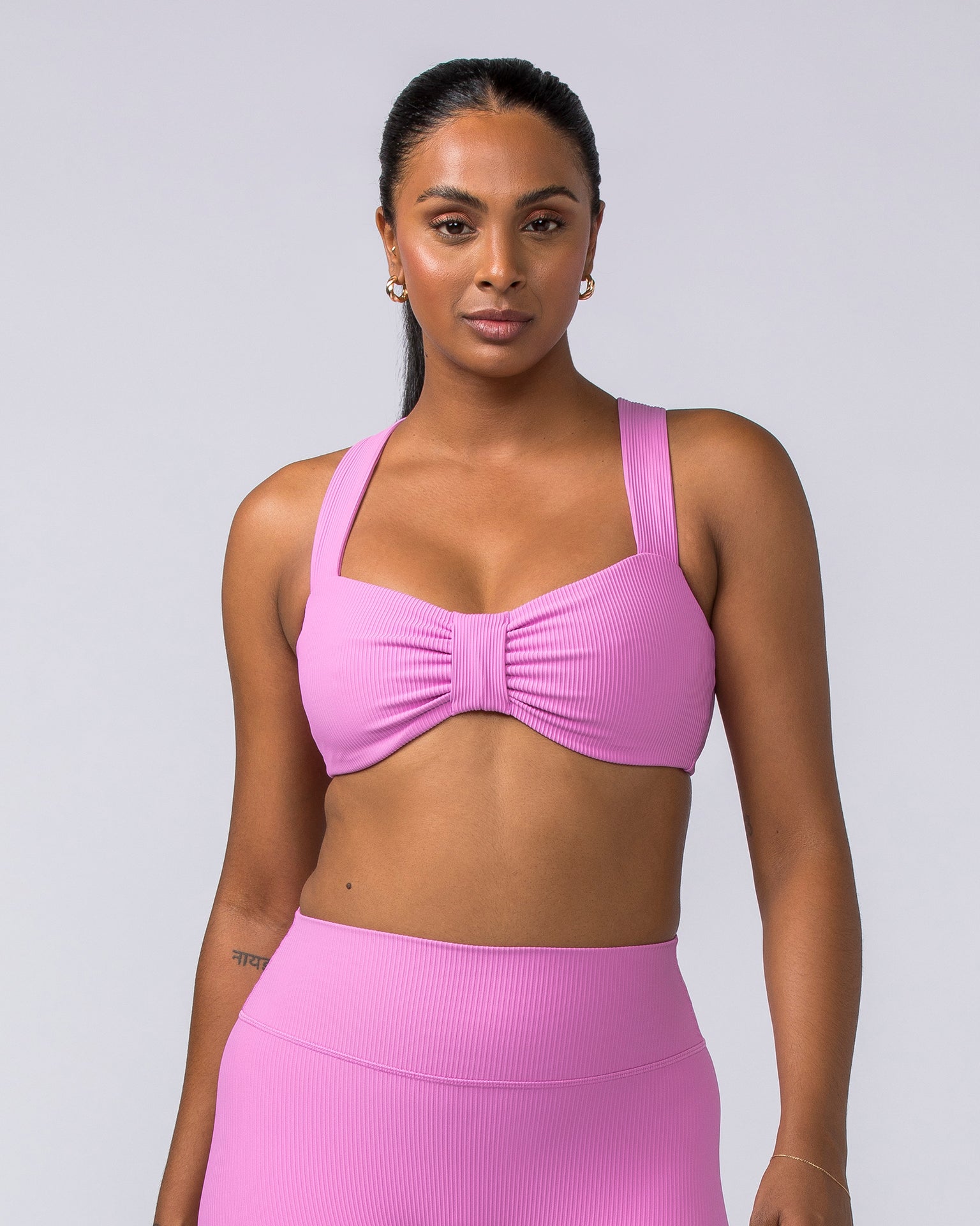 Lush Rib Bralette - Fondant Pink-Bralettes-XS-112374FONPNK-XS-MNAPPRL27807-1-Muscle Nation
